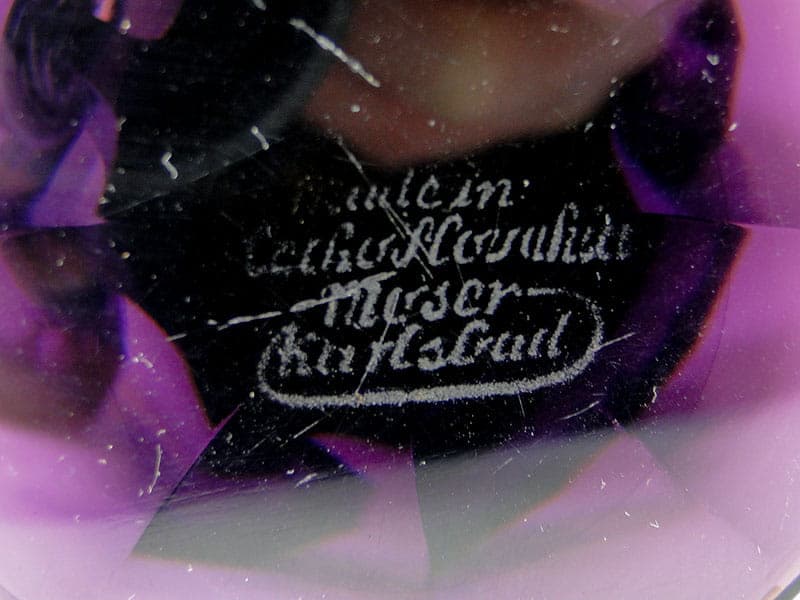 Puchar art déco, ametystowe szkło, Czechy, lata 20. - 227537