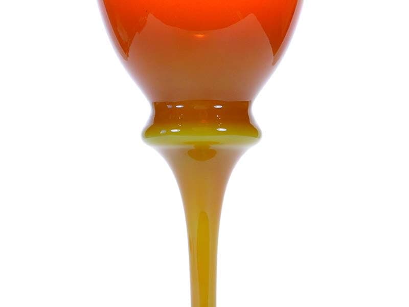 Wazon kielich, szkło sodowe pomarańczowy, proj. Z. Horbowy, Huta Szkła Sudety, Polska, lata 70. - 227558