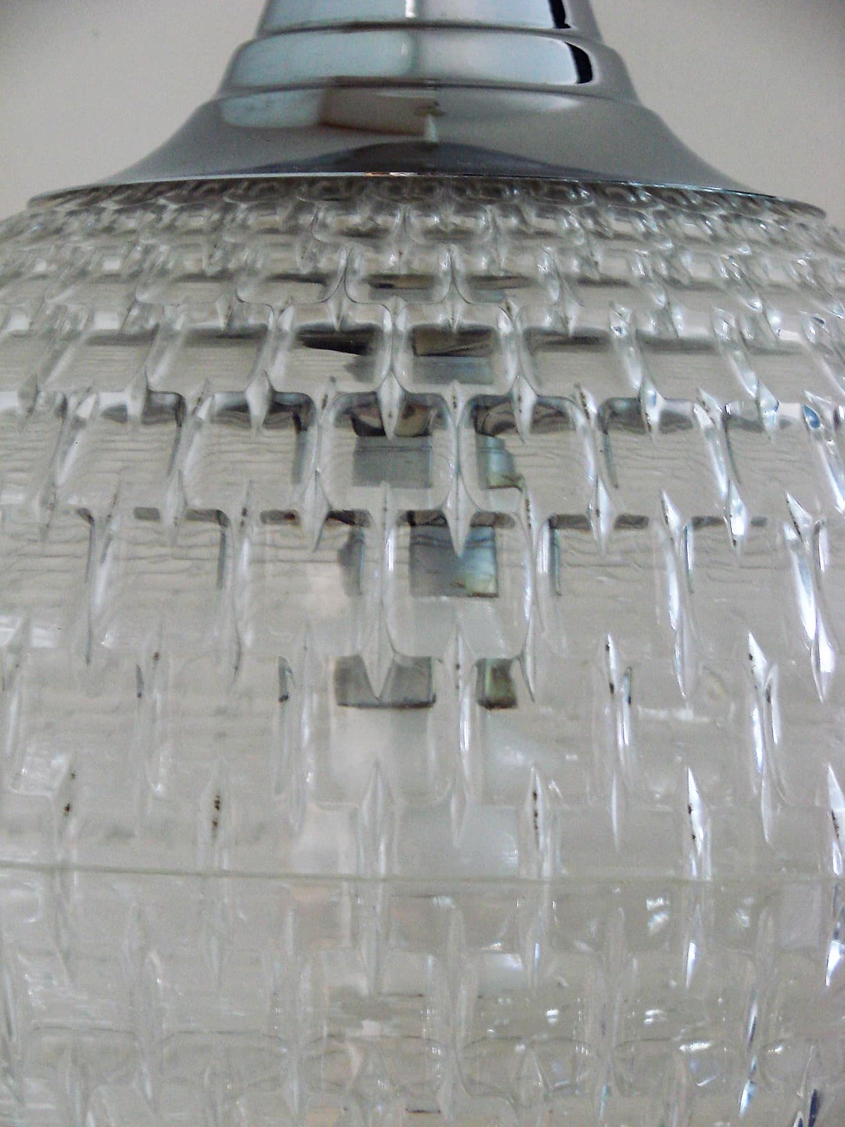 Lampa wisząca 2106, transparentny akryl, chrom, ERCO, Niemcy, lata 70. - 227568