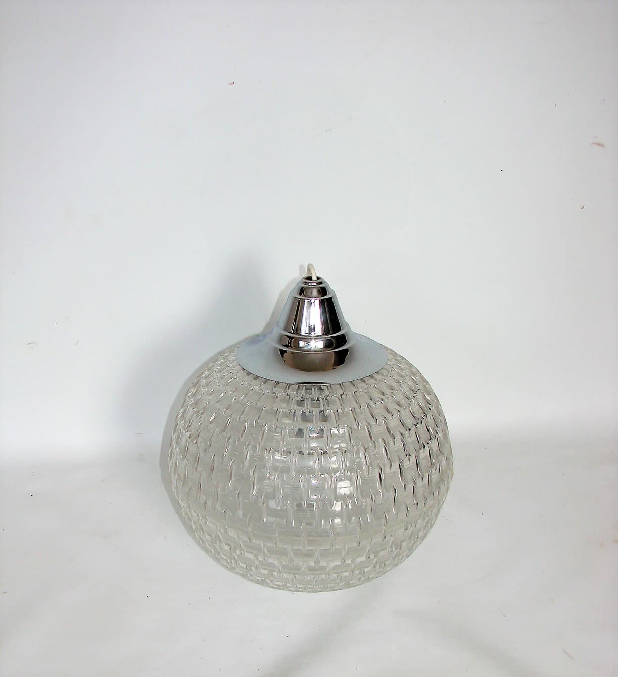 Lampa wisząca 2106, transparentny akryl, chrom, ERCO, Niemcy, lata 70. - 227566