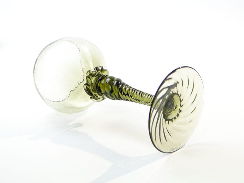 Kielich do wina Remer, szkło zielone, Theresienthal, Niemcy, XIX w. - 227584