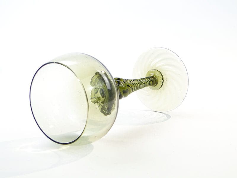 Kielich do wina Remer, szkło zielone, Theresienthal, Niemcy, XIX w. - 227579