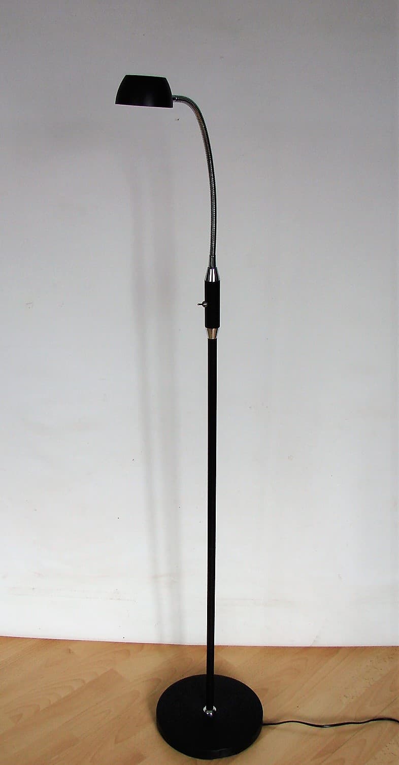 Lampa podłogowa, czarny, metal, Szwecja, lata 80. - 227599