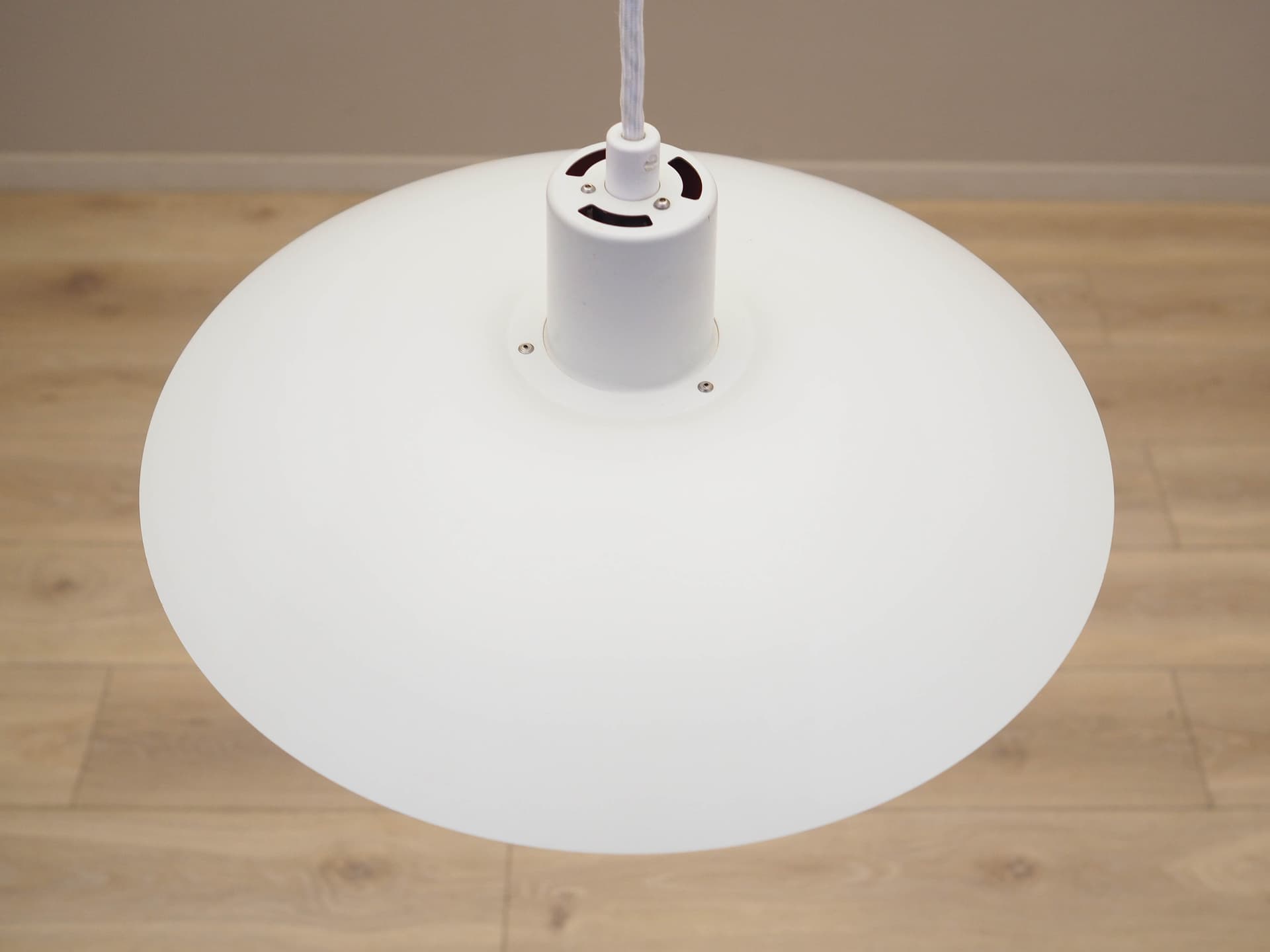 Lampa wisząca PH 4/3, biały, metal, proj. P. Henningsen, Louis Poulsen, Dania, lata 60. - 227764