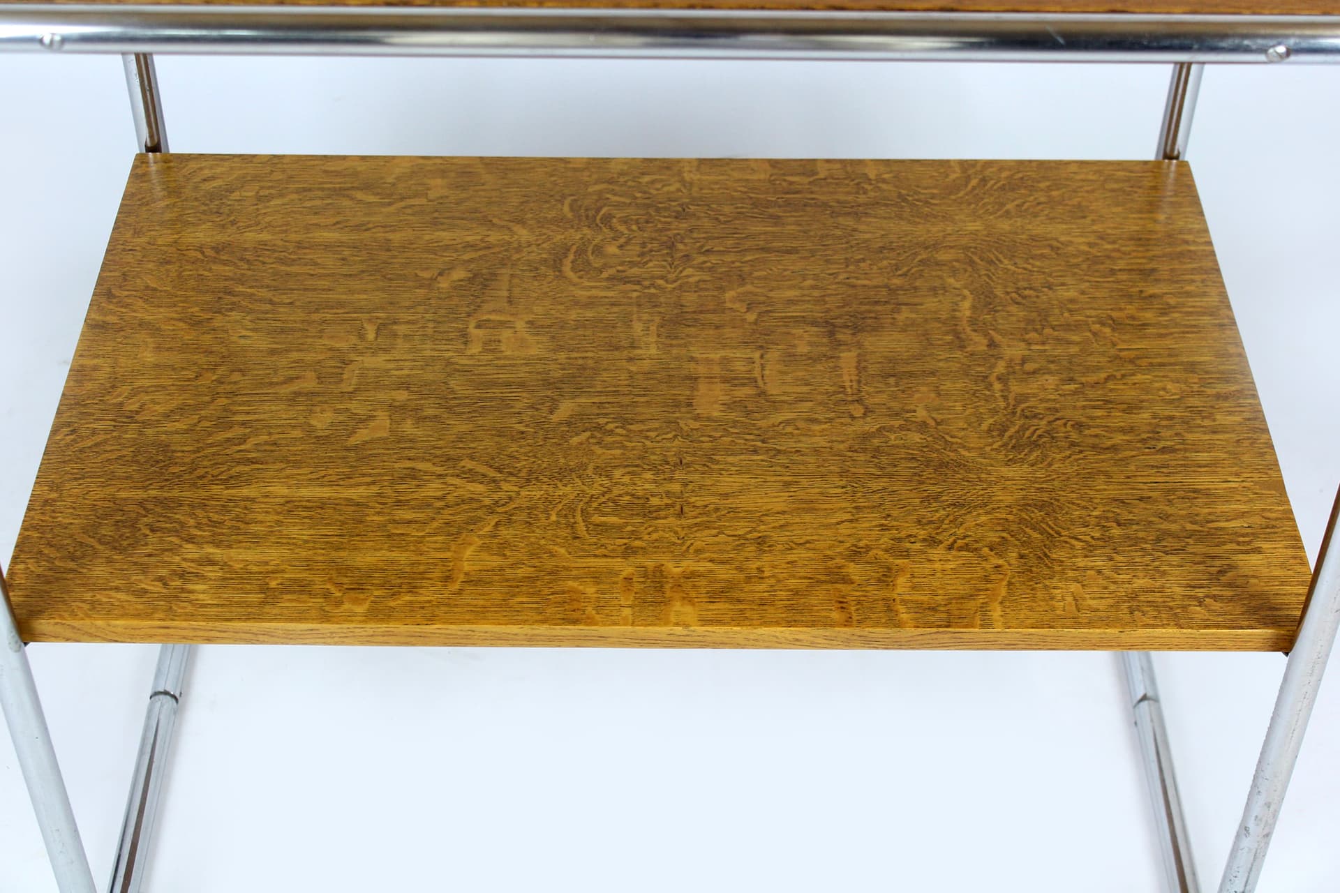 Stolik B12, Bauhaus, brązowy, drewno, stal chromowana, proj. M. Breuer, lata 30. - 227874