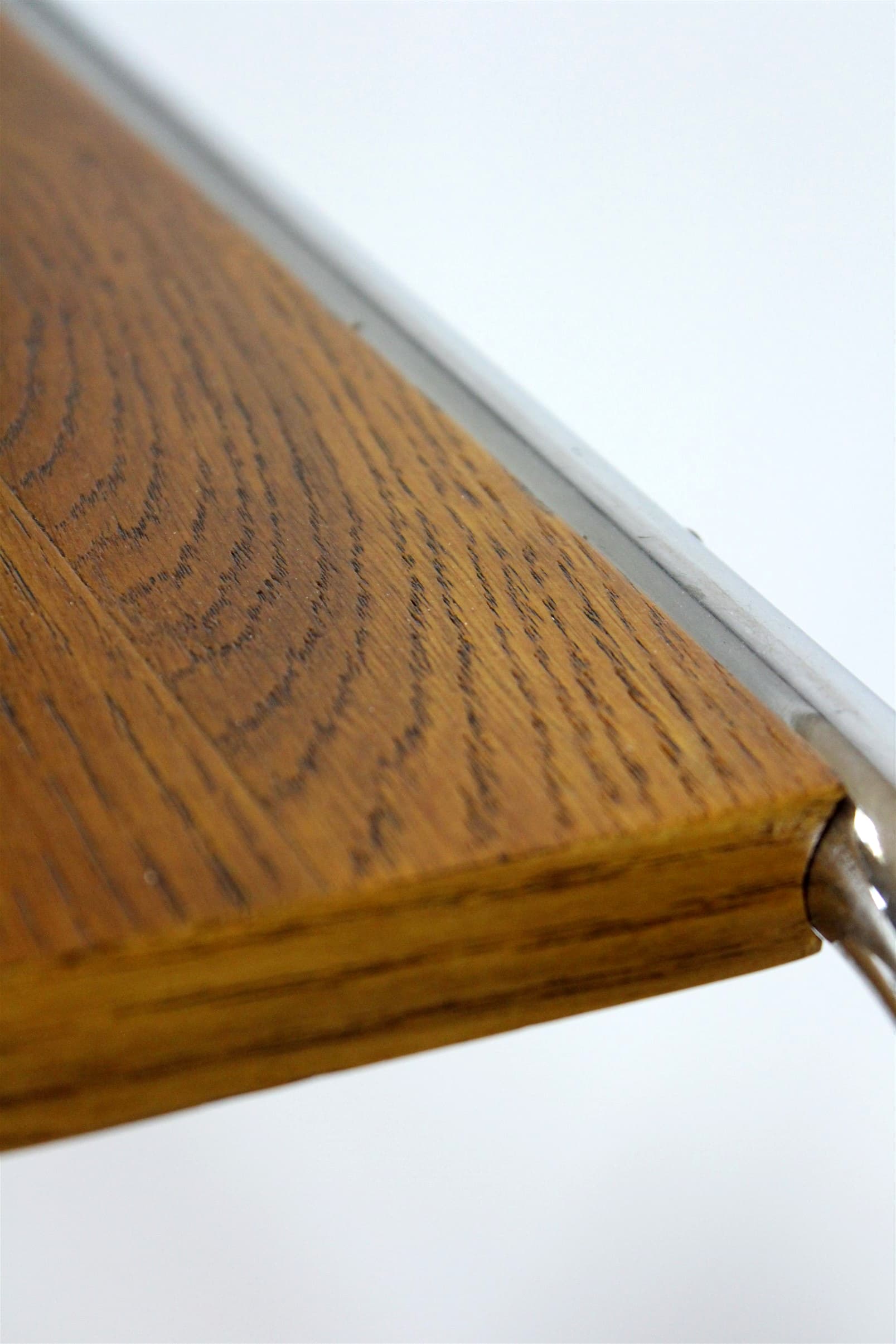 Stolik B12, Bauhaus, brązowy, drewno, stal chromowana, proj. M. Breuer, lata 30. - 227865