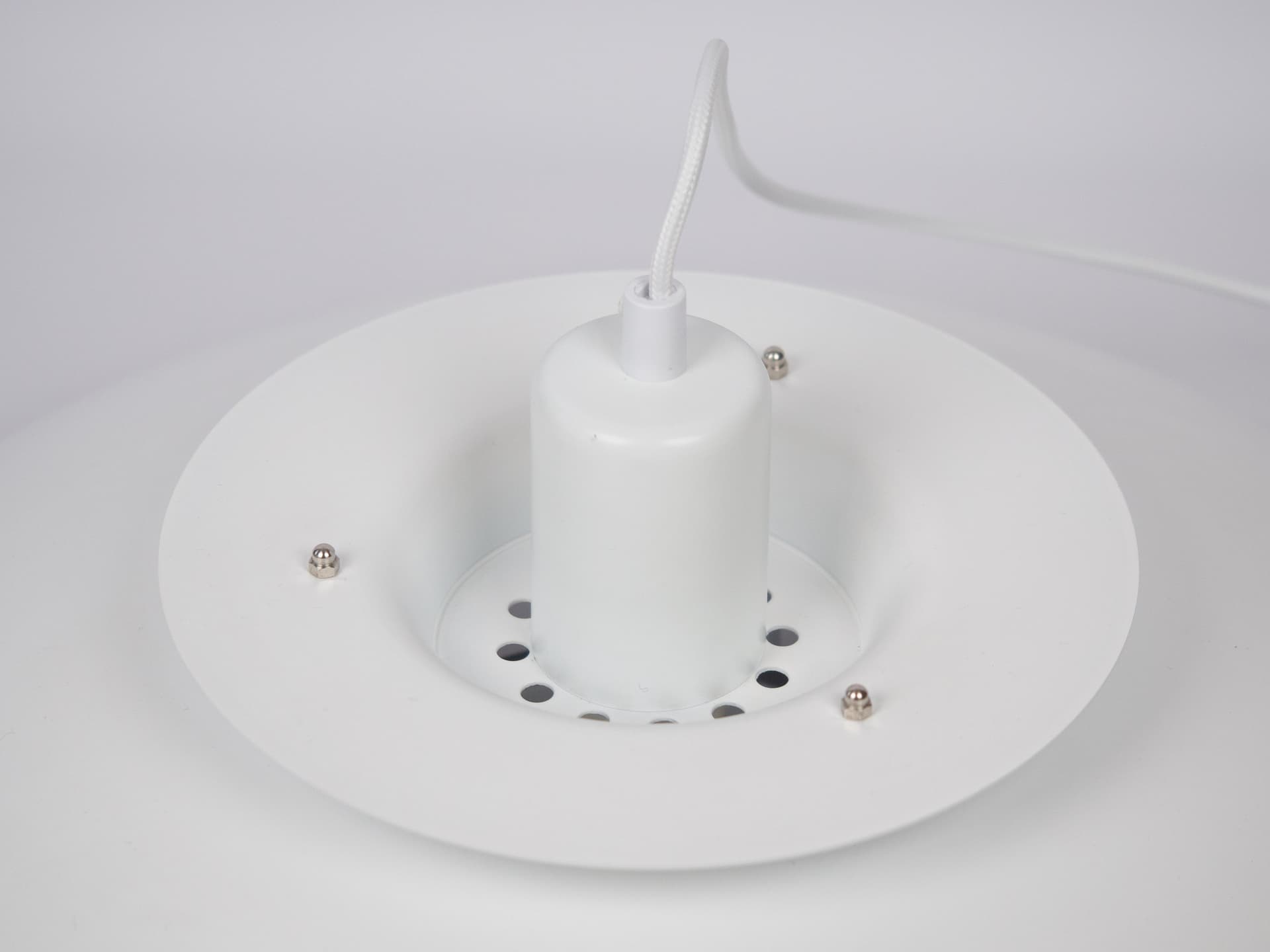 Para lamp wiszących P376, biały, aluminium, proj. J. Kastholm, P. Fabricius, Nordisk Solar, Dania, lata 80. - 228106