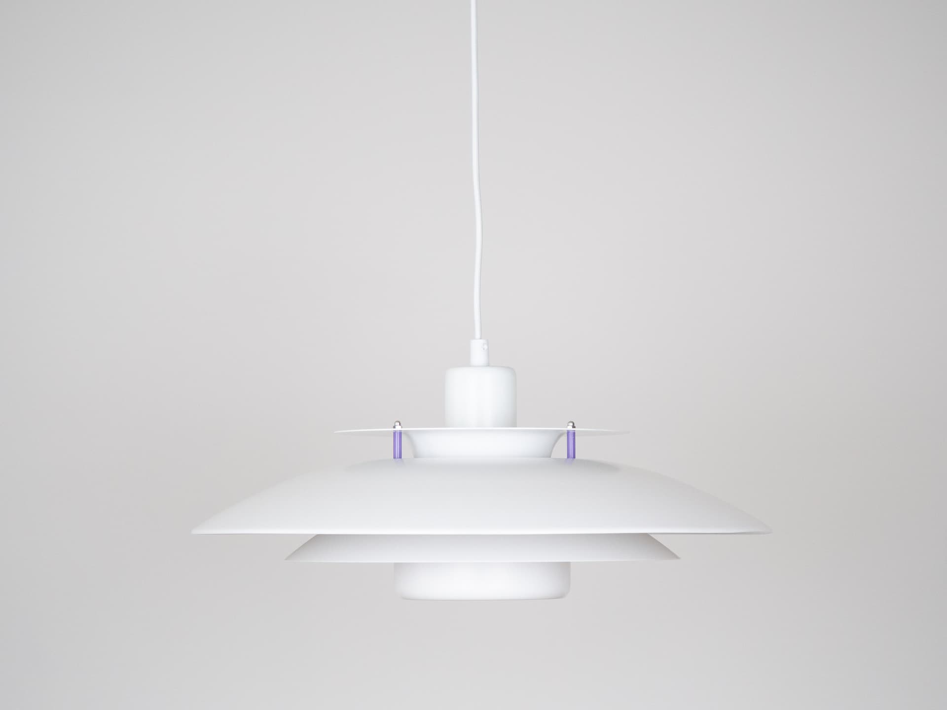 Para lamp wiszących P376, biały, aluminium, proj. J. Kastholm, P. Fabricius, Nordisk Solar, Dania, lata 80. - 228103