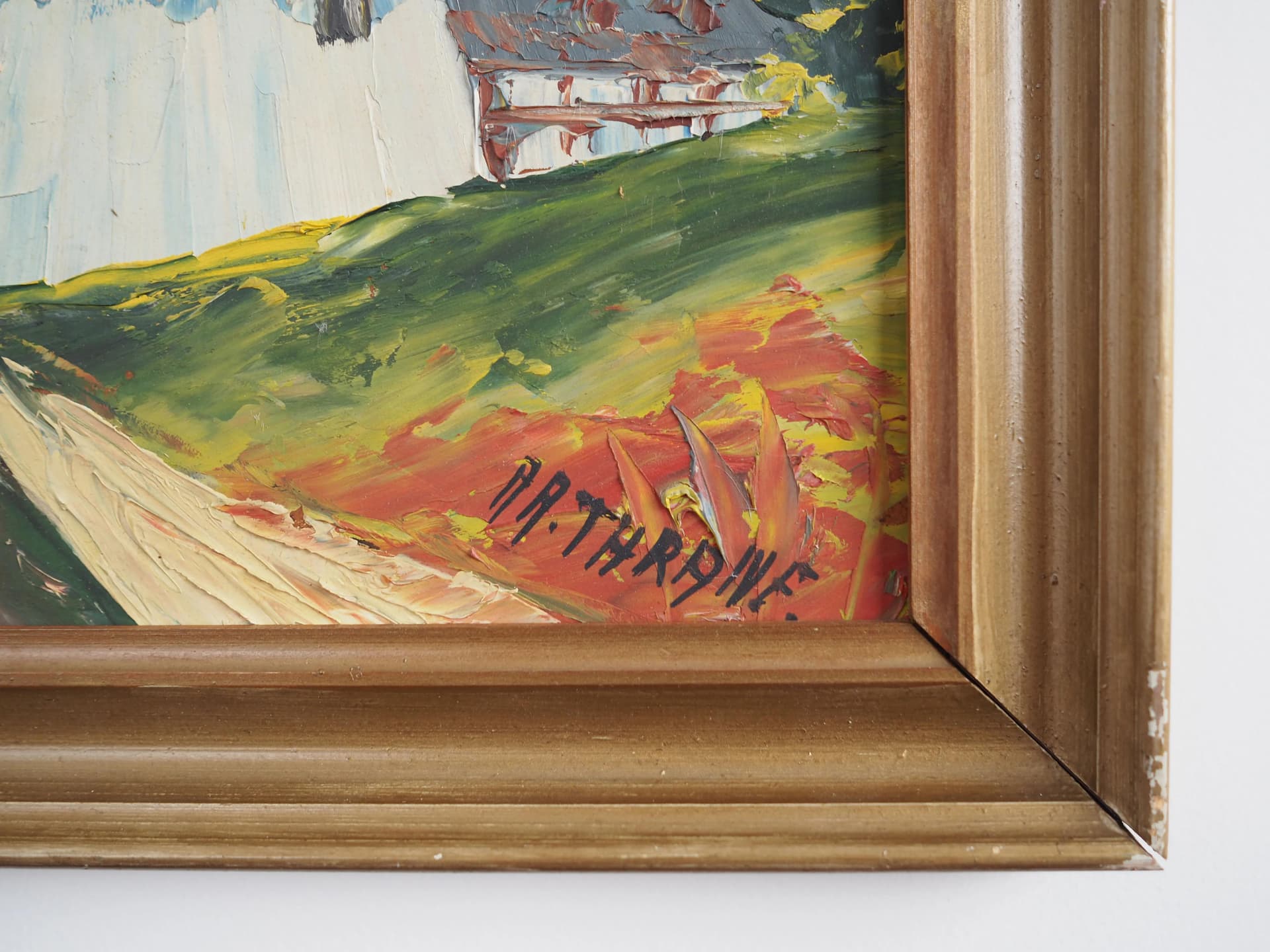 Painting Colorful Windmill, multicolor, wood, by A. V. Thrane, Scandinavia, 1960s - 16668