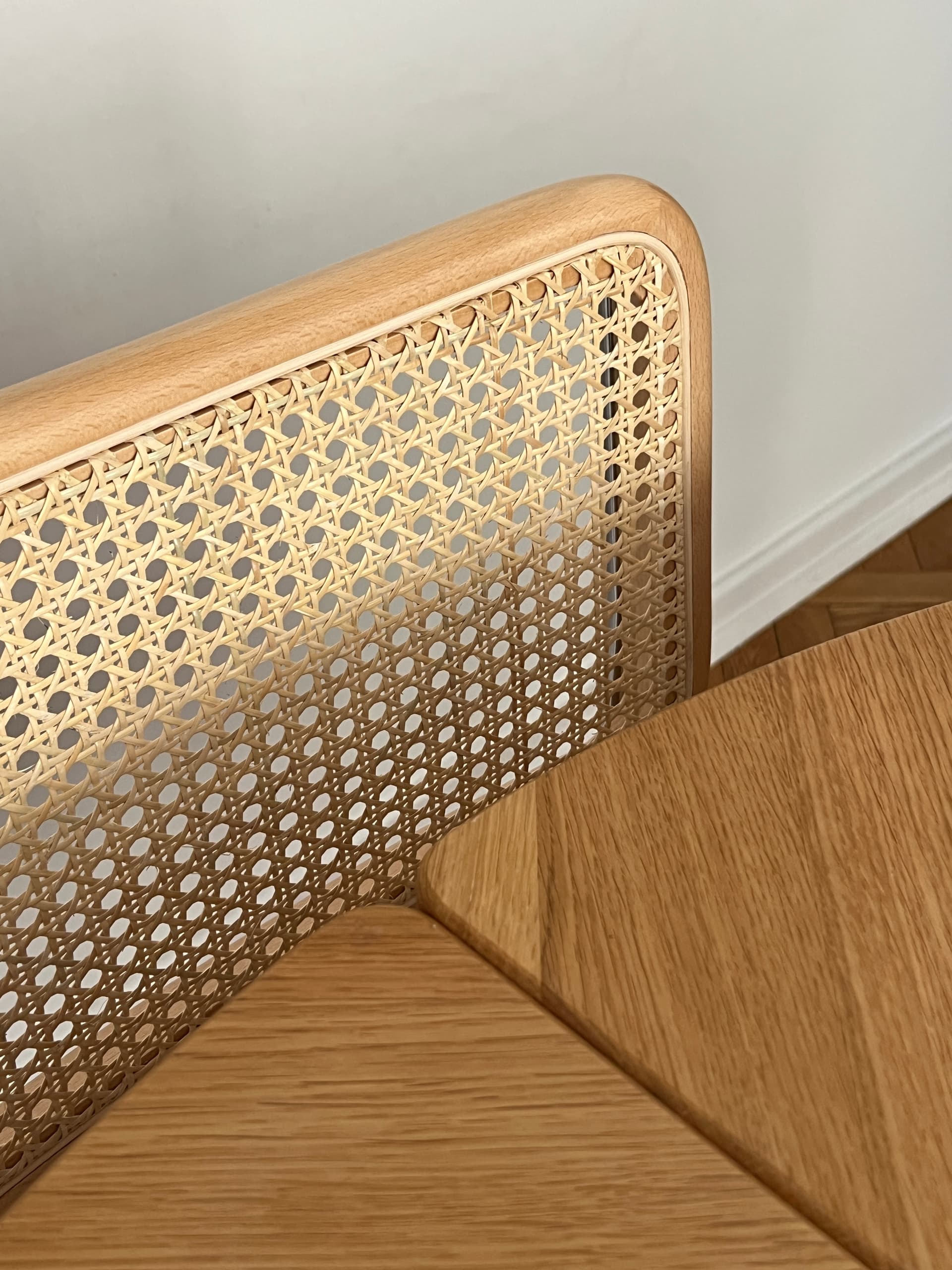 Zestaw 4 krzeseł z giętej stali wg proj. M.Breuer, Bauhaus, naturalny buk - 228317