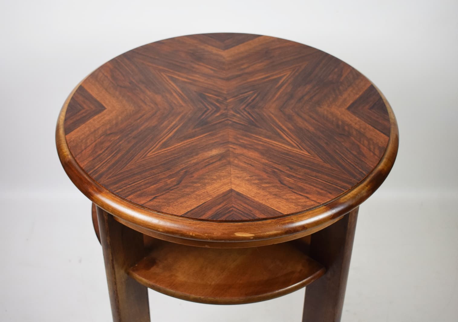 Stolik kawowy Art Deco, brązowy, drewno, Polska, lata 50. - 228484