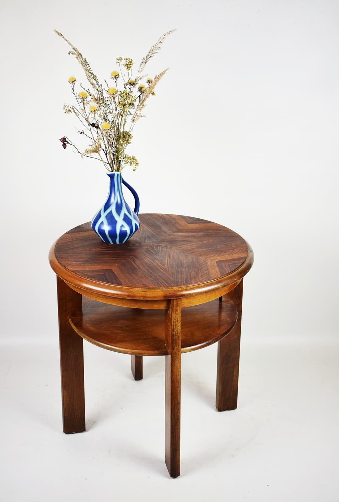 Stolik kawowy Art Deco, brązowy, drewno, Polska, lata 50. - 228487