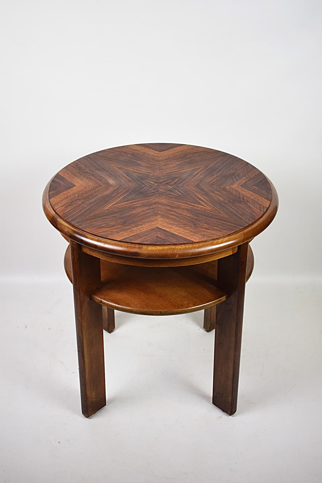 Stolik kawowy Art Deco, brązowy, drewno, Polska, lata 50. - 228482