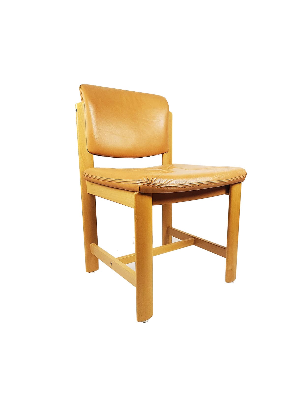 Krzesło Ulferis, brązowy, drewno, skóra naturalna, Dania, lata 70.