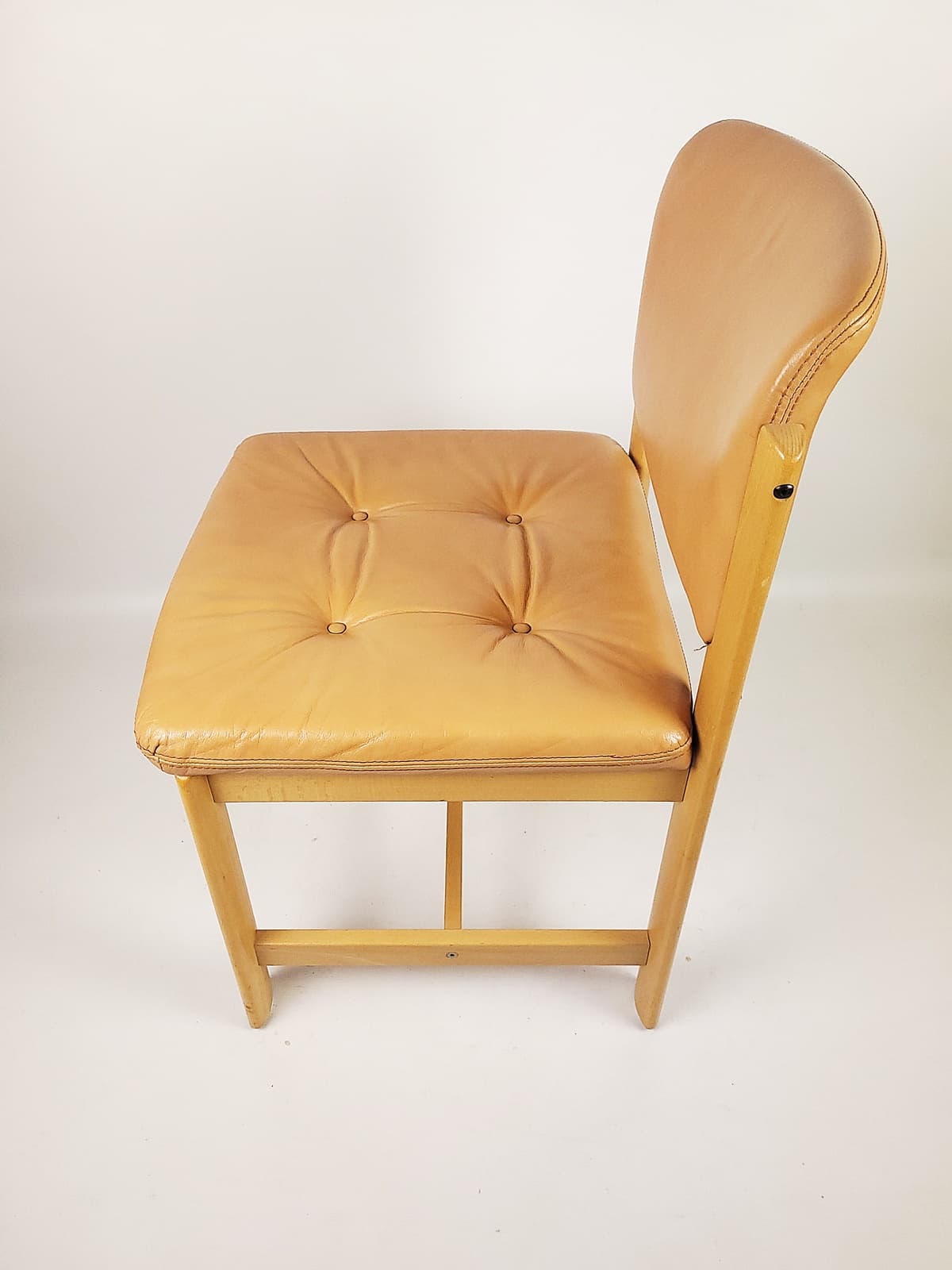 Krzesło Ulferis, brązowy, drewno, skóra naturalna, Dania, lata 70. - 228492