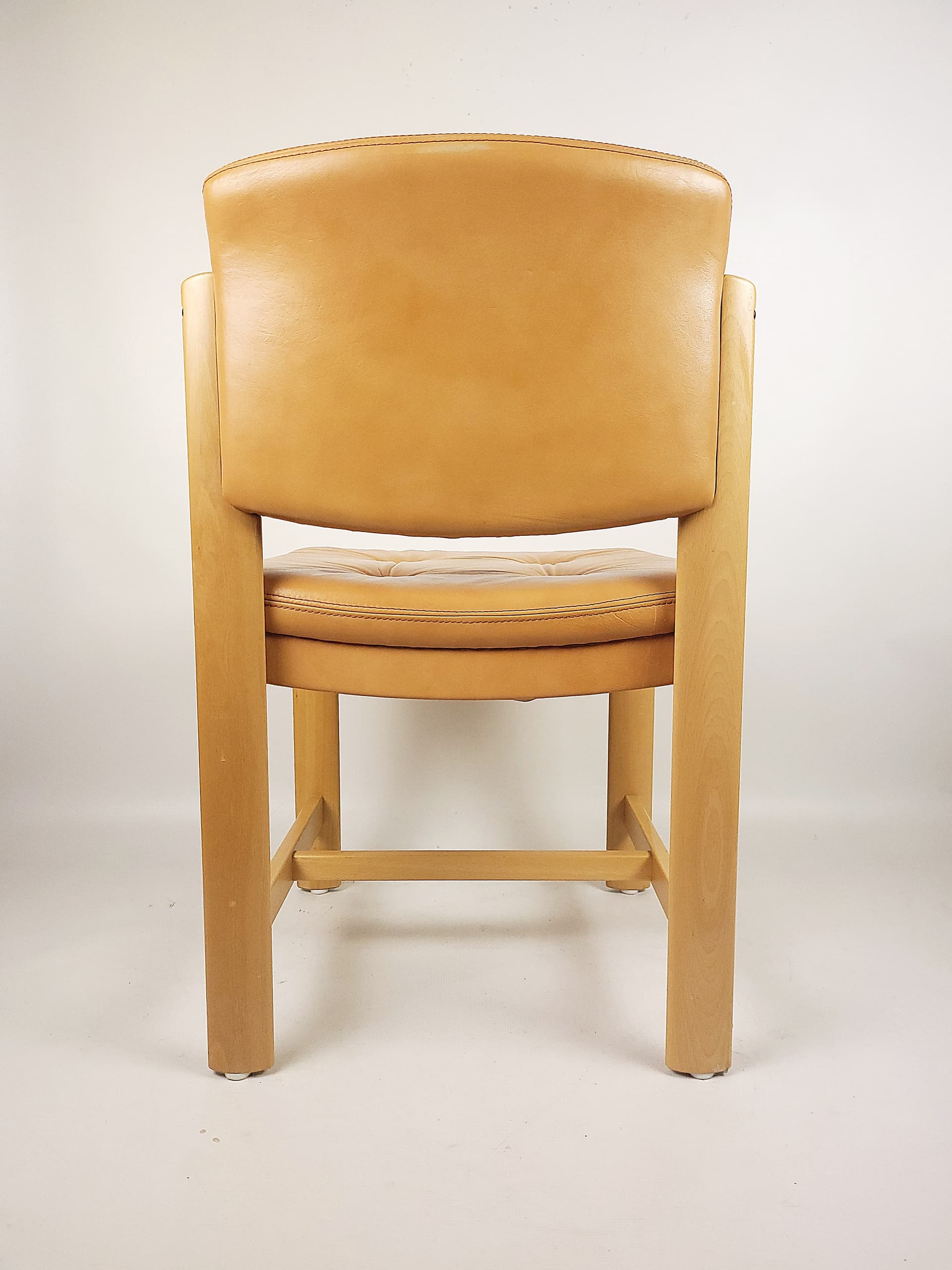 Krzesło Ulferis, brązowy, drewno, skóra naturalna, Dania, lata 70. - 228495