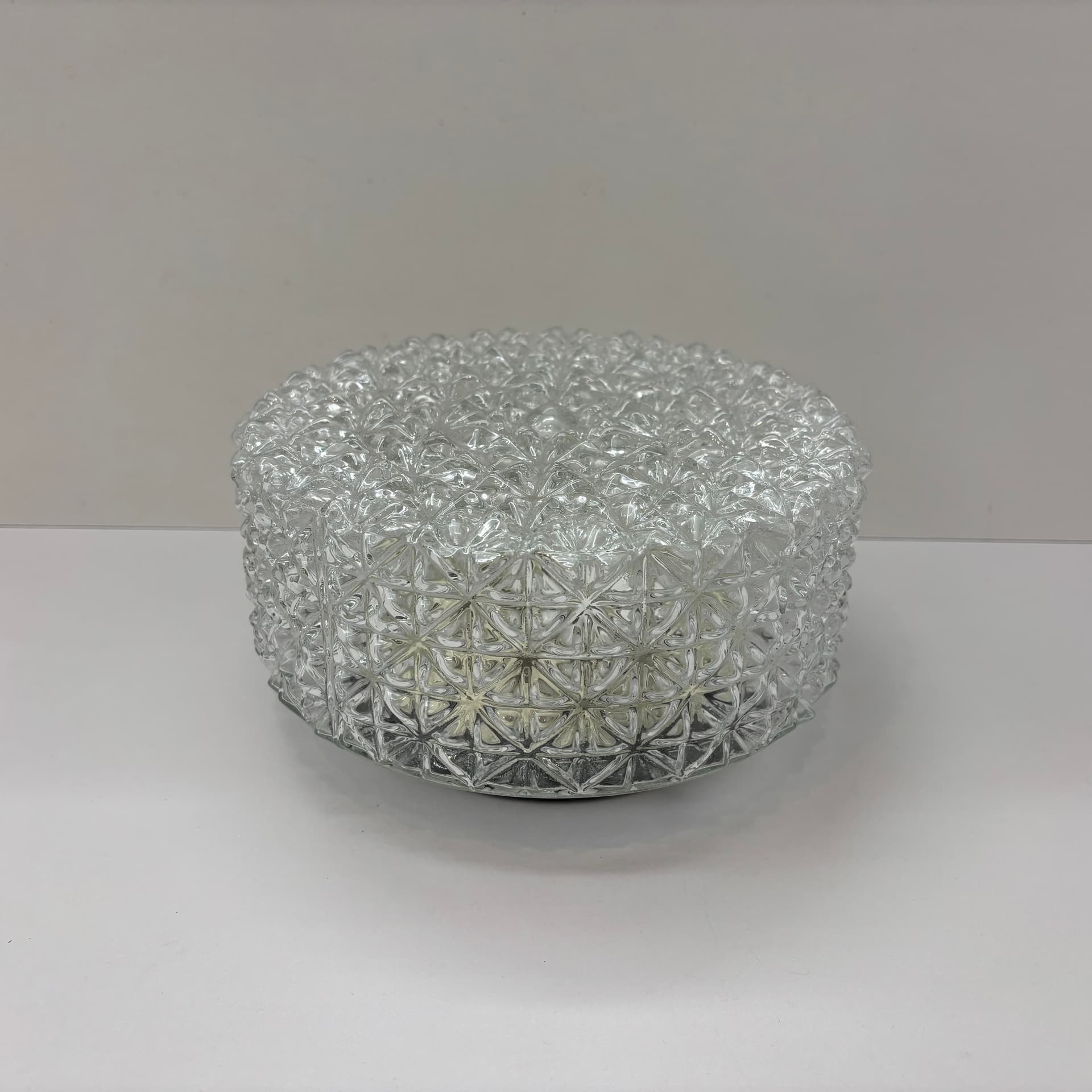 Plafon, transparent szkło, stal, Dania, lata 70. - 228502