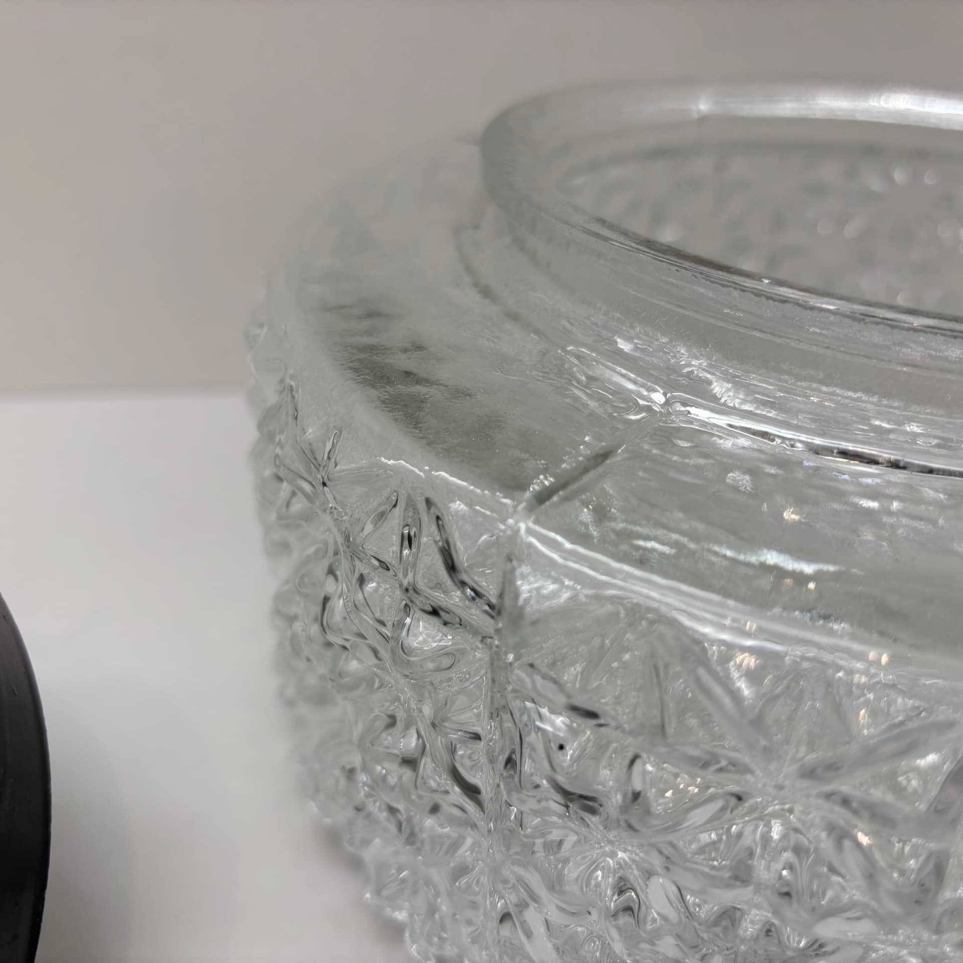 Plafon, transparent szkło, stal, Dania, lata 70. - 228500