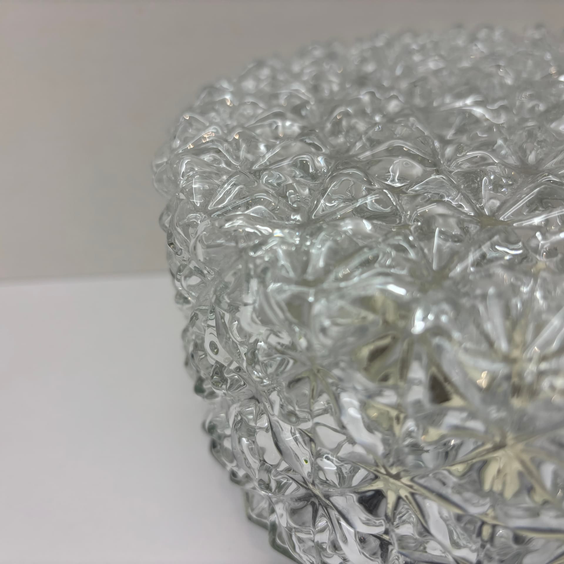 Plafon, transparent szkło, stal, Dania, lata 70. - 228498