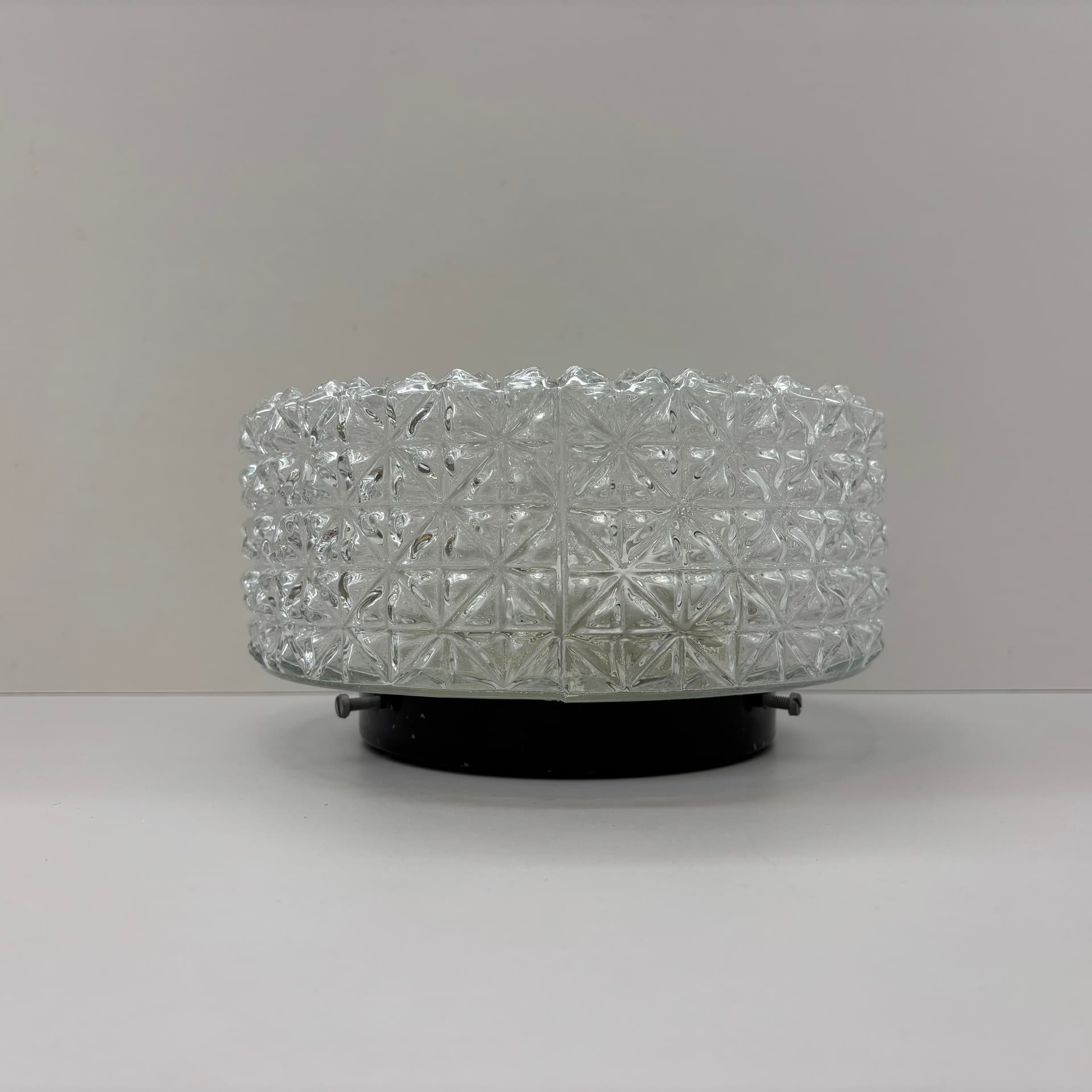 Plafon, transparent szkło, stal, Dania, lata 70. - 228501