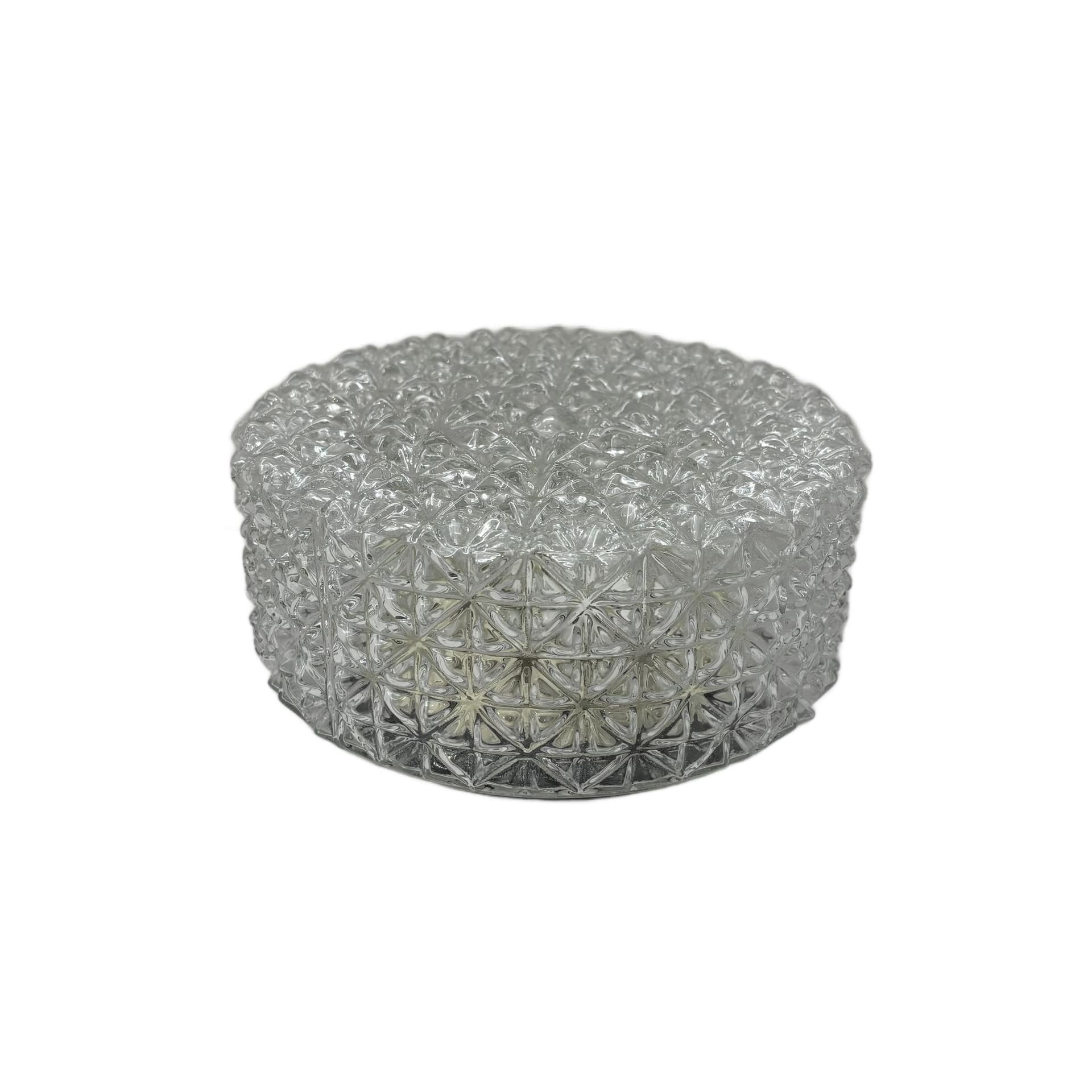 Plafon, transparent szkło, stal, Dania, lata 70.