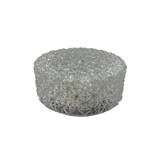 Plafon, transparent szkło, stal, Dania, lata 70. - WYMIARY