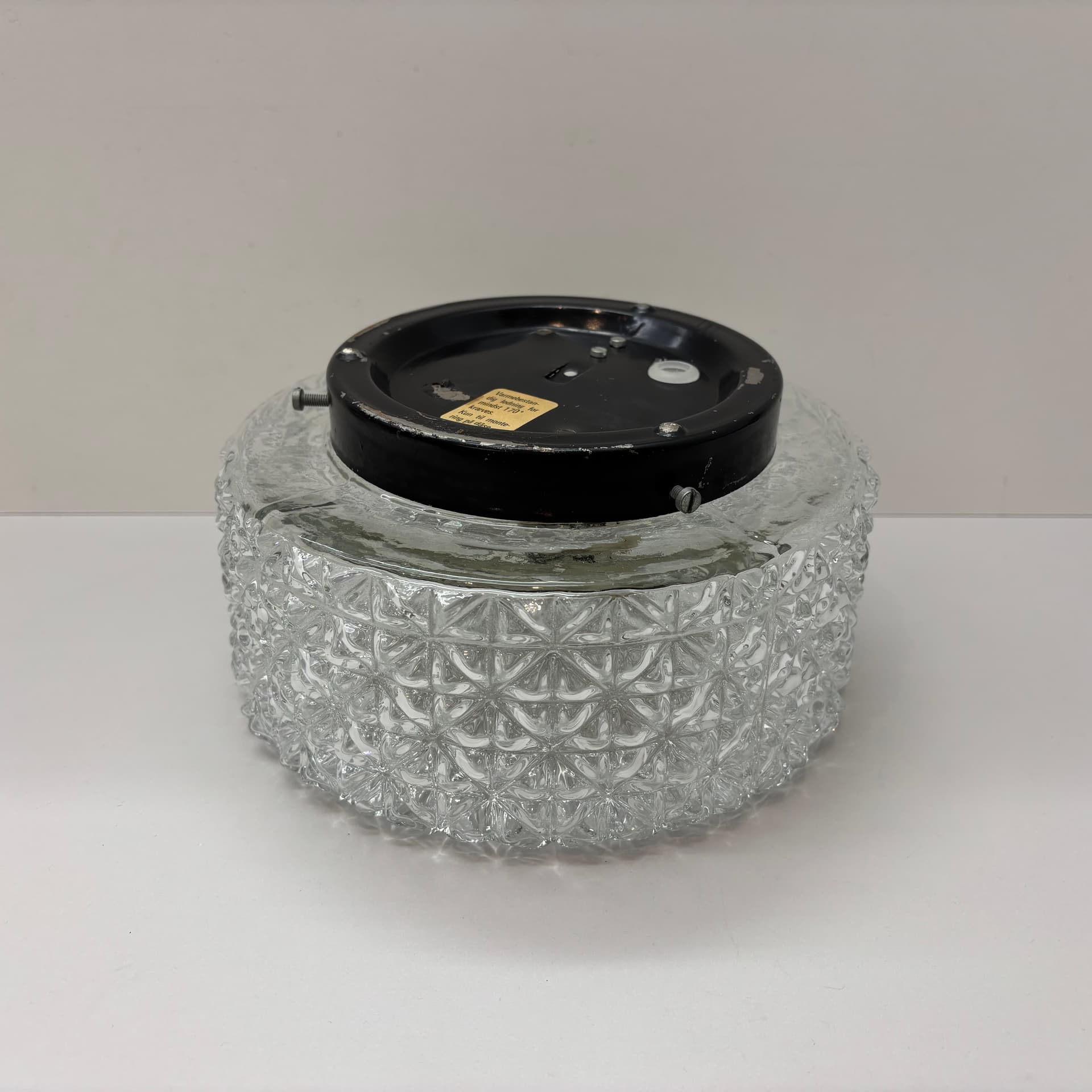 Plafon, transparent szkło, stal, Dania, lata 70. - 228503