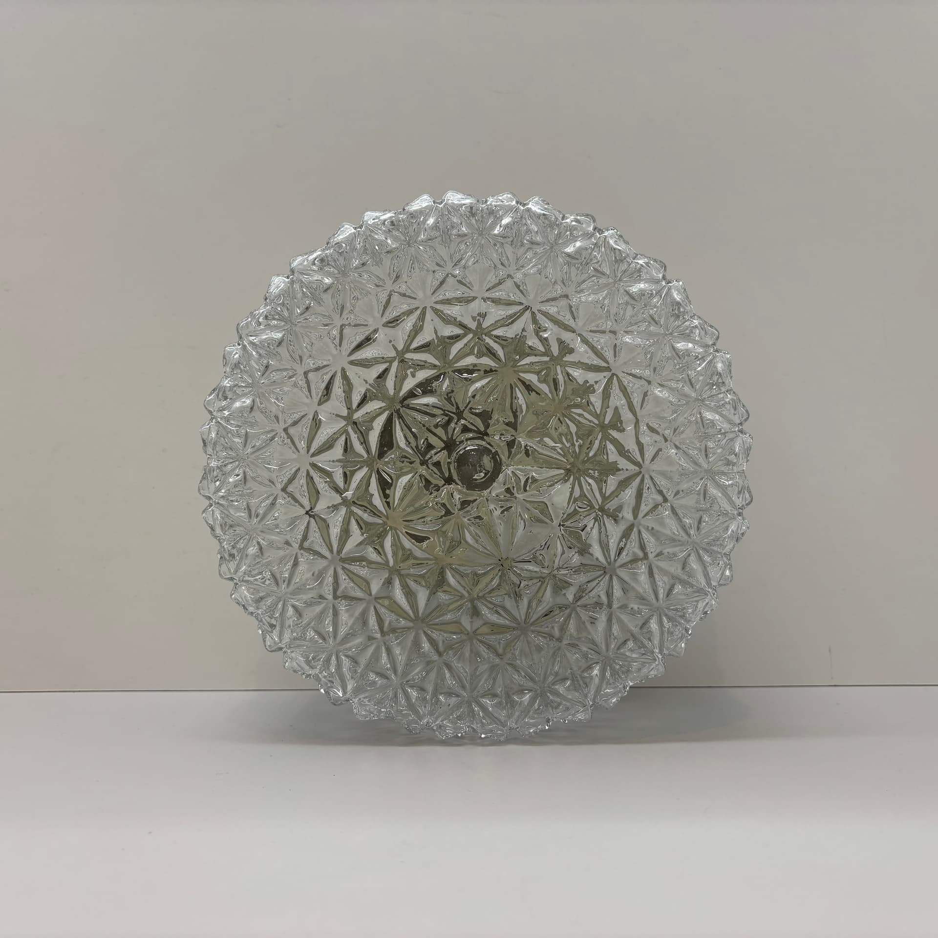 Plafon, transparent szkło, stal, Dania, lata 70. - 228499