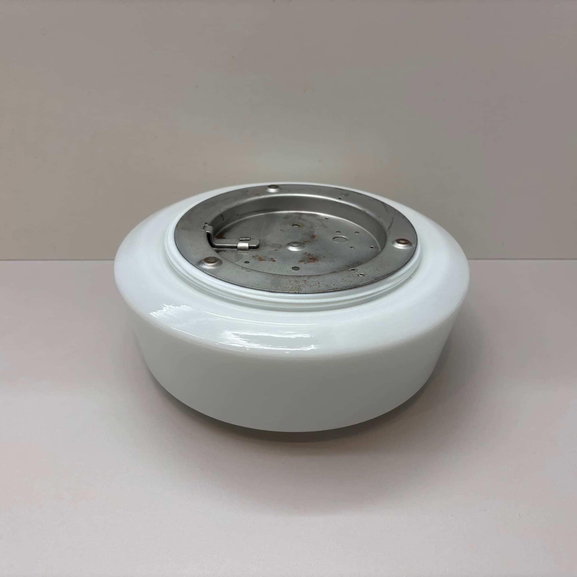 Kinkiet Bauhaus, biały, szkło, Niemcy, lata 70. - 228525