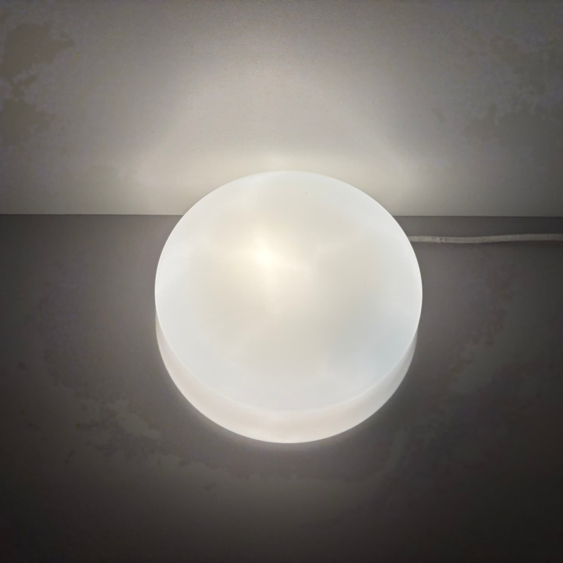 Kinkiet Bauhaus, biały, szkło, Niemcy, lata 70. - 228530