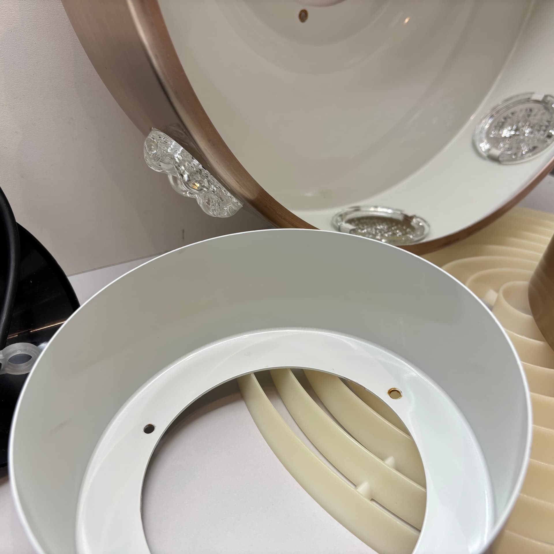 Lampa wisząca Space Age, aluminium srebrny, szkło, Dania, lata 70. - 228582