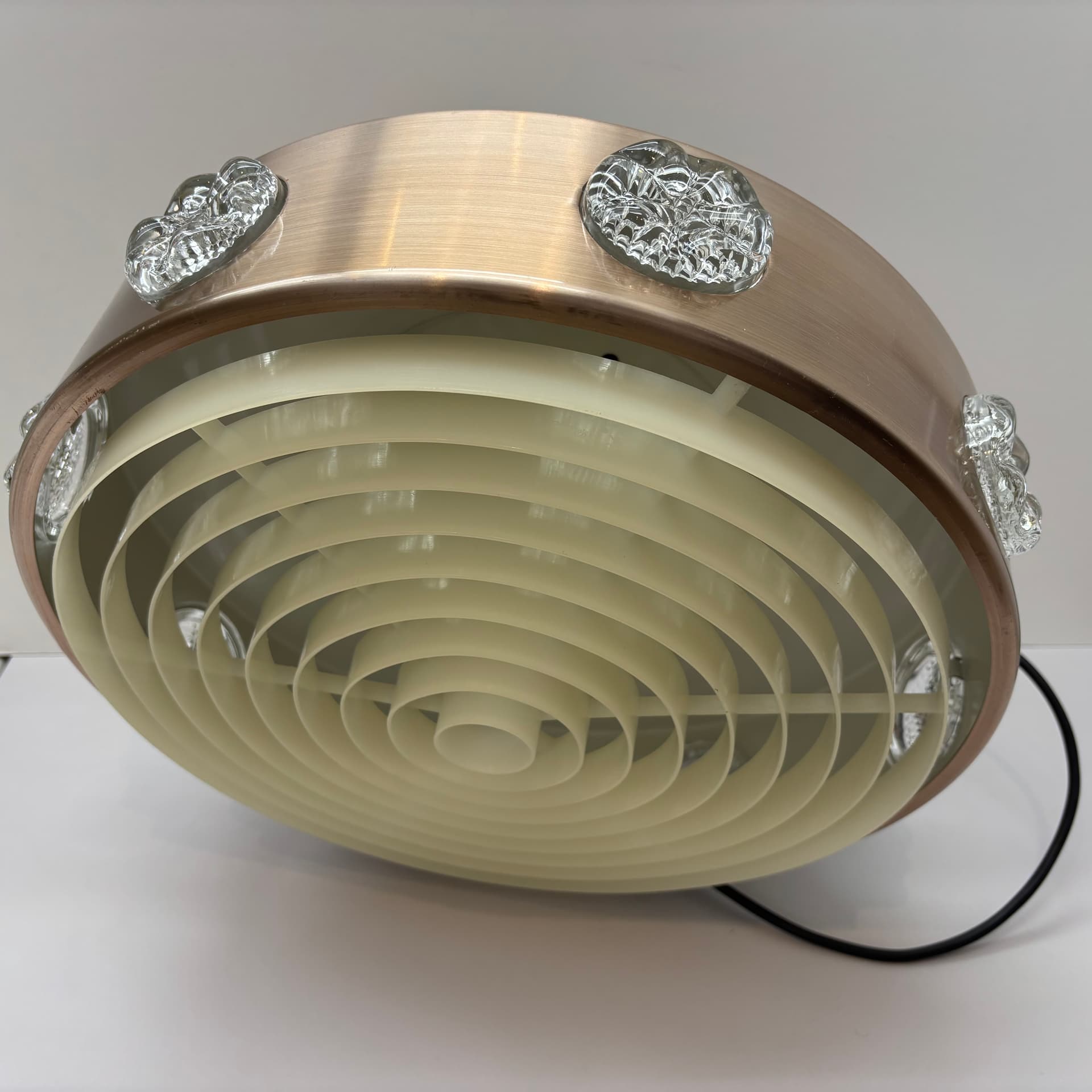 Lampa wisząca Space Age, aluminium srebrny, szkło, Dania, lata 70. - 228579
