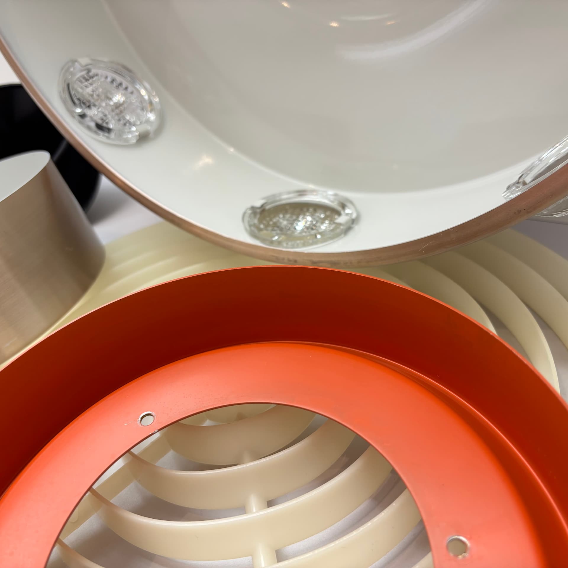 Lampa wisząca Space Age, aluminium srebrny, szkło, Dania, lata 70. - 228577