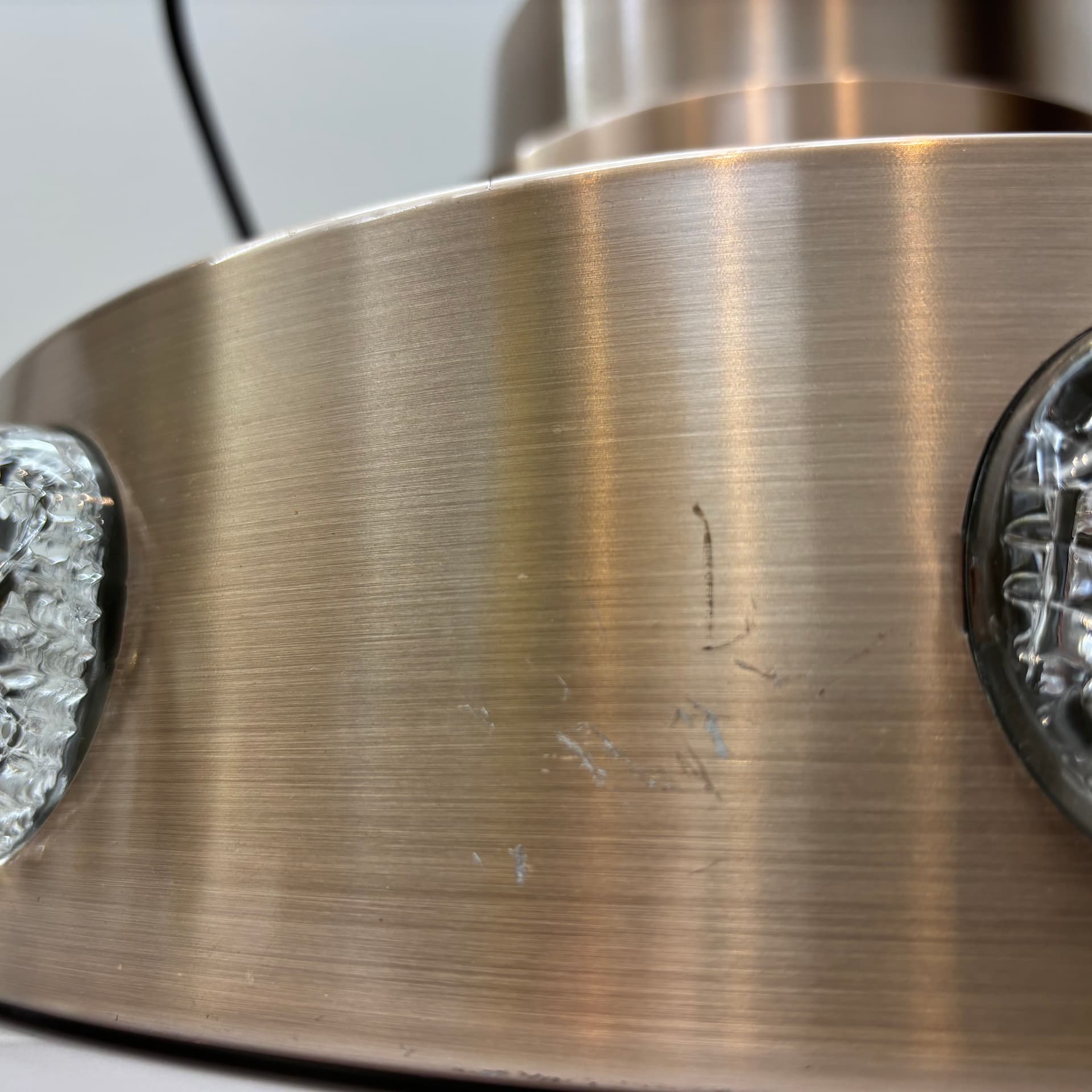 Lampa wisząca Space Age, aluminium srebrny, szkło, Dania, lata 70. - 228578