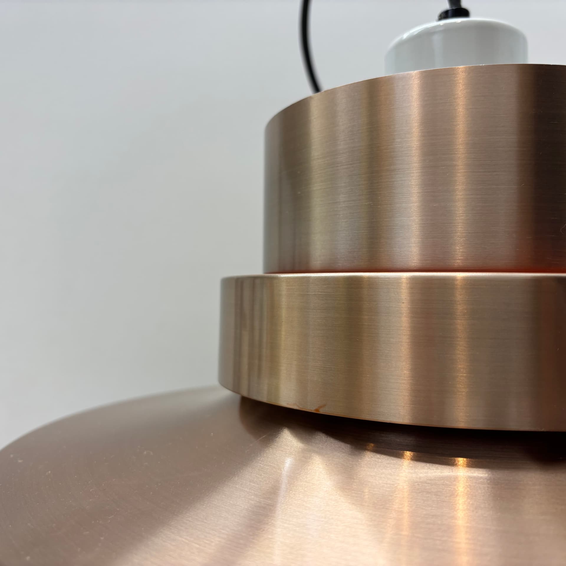 Lampa wisząca Space Age, aluminium srebrny, szkło, Dania, lata 70. - 228574