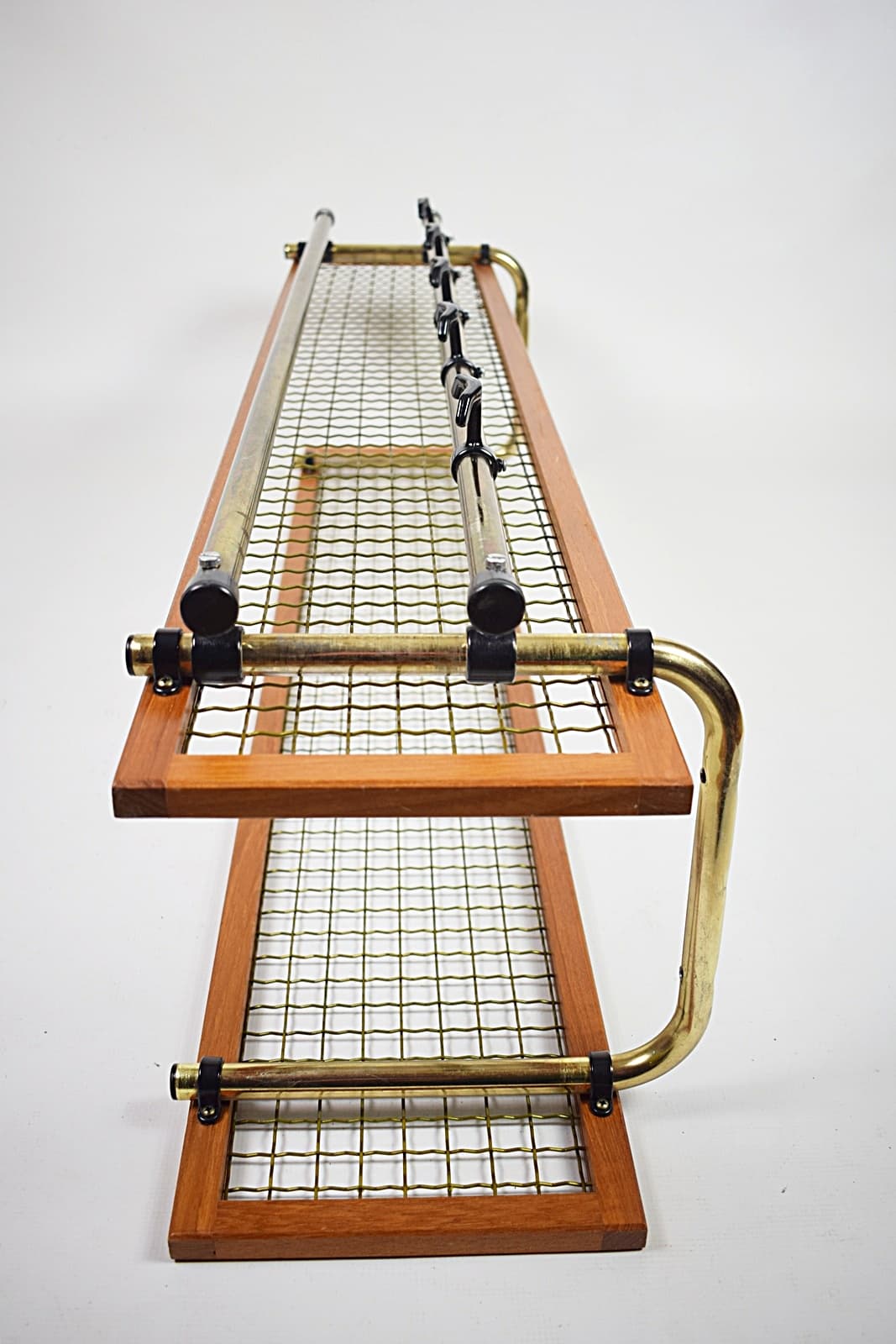 Wieszak ścienny, teak brązowy, Skandynawia, lata 60. - 228609