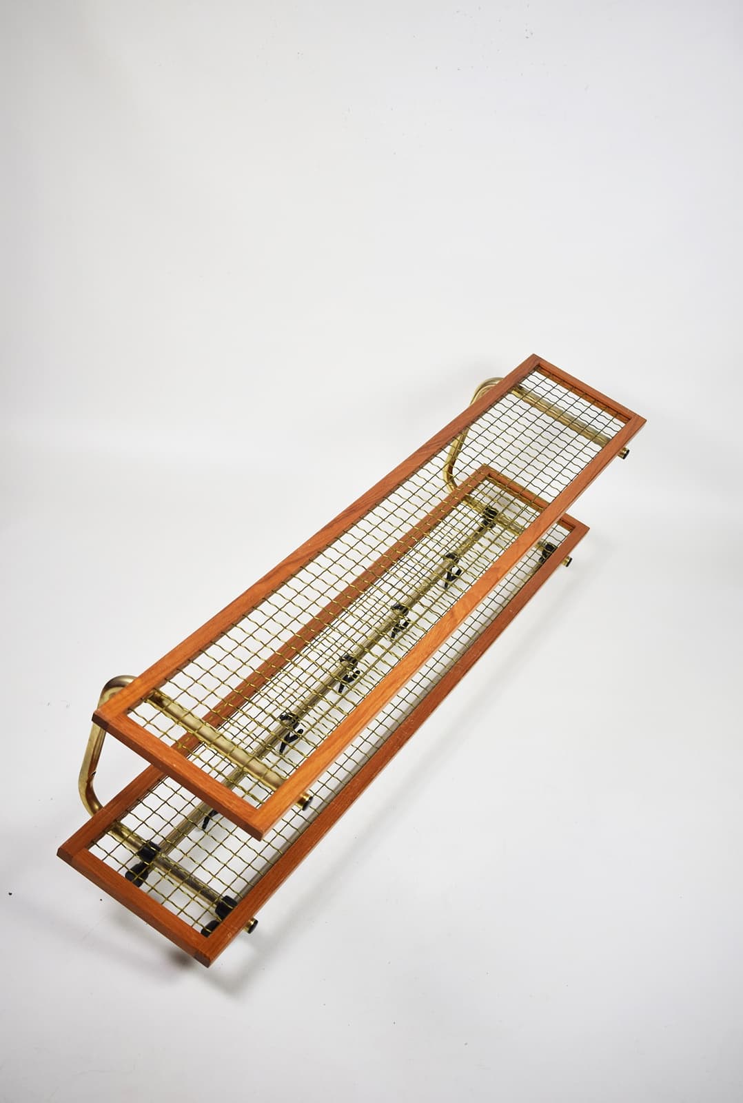 Wieszak ścienny, teak brązowy, Skandynawia, lata 60. - 228606