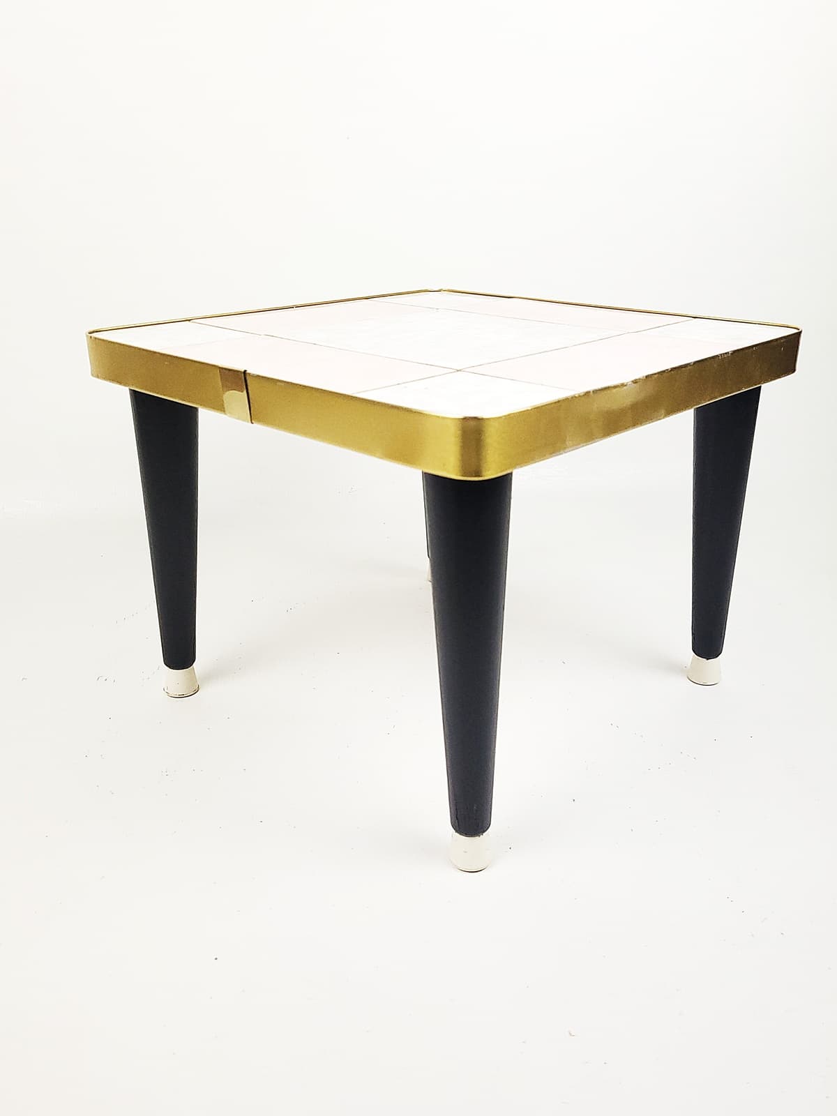 Kwietnik Rockabilly, multikolor, porcelana, metal, drewno, lata 60. - 228620