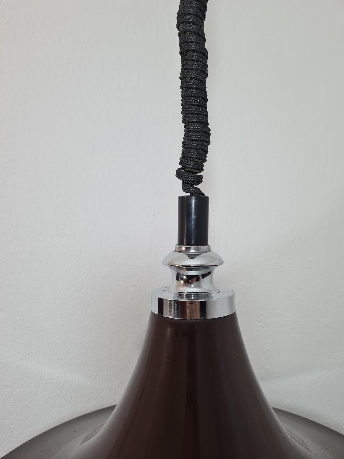 Lampa wisząca Space Age, brązowy, szkło, Massive, Belgia, lata 70. - 228678