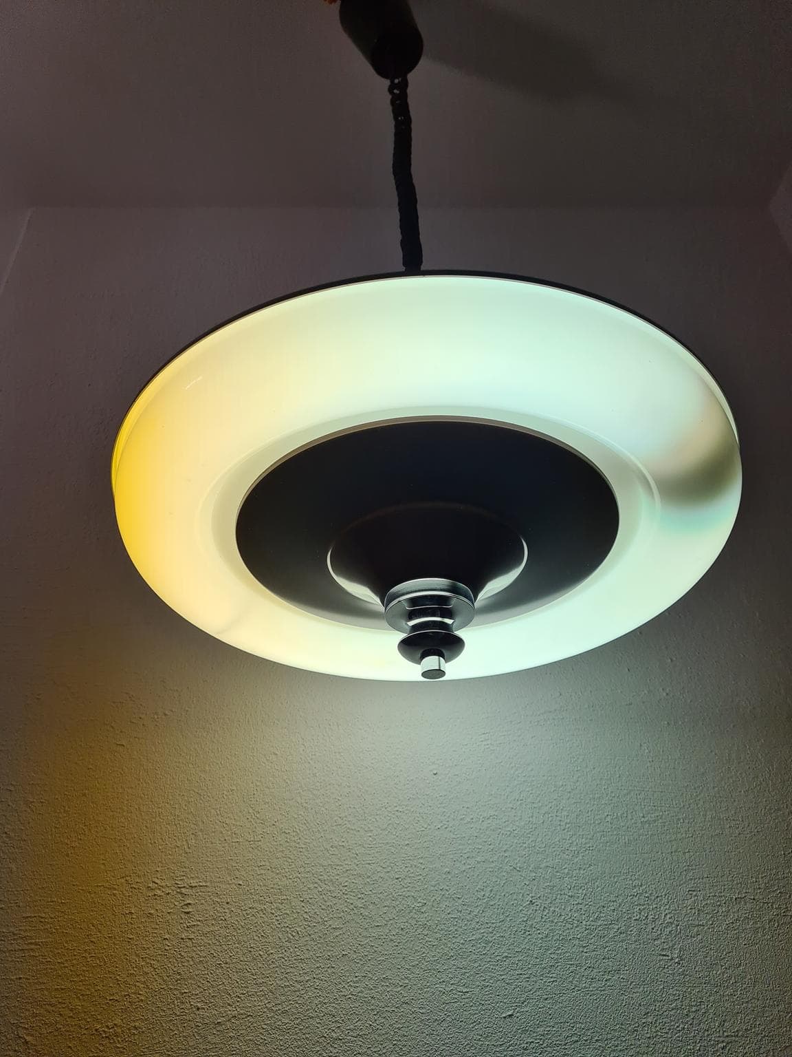 Lampa wisząca Space Age, brązowy, szkło, Massive, Belgia, lata 70. - 228681