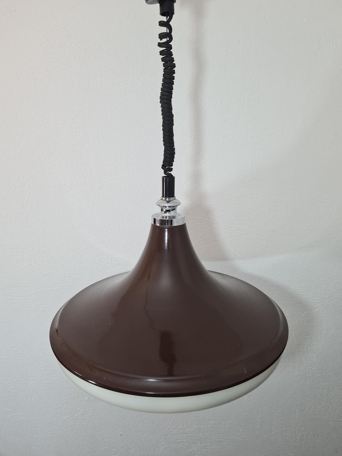 Lampa wisząca Space Age, brązowy, szkło, Massive, Belgia, lata 70. - 228676