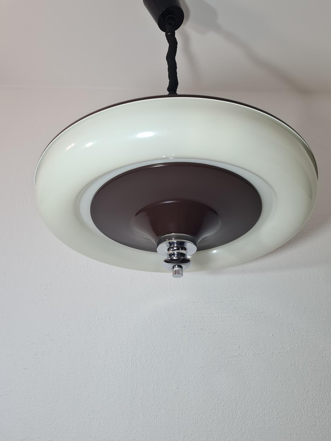 Lampa wisząca Space Age, brązowy, szkło, Massive, Belgia, lata 70. - 228675