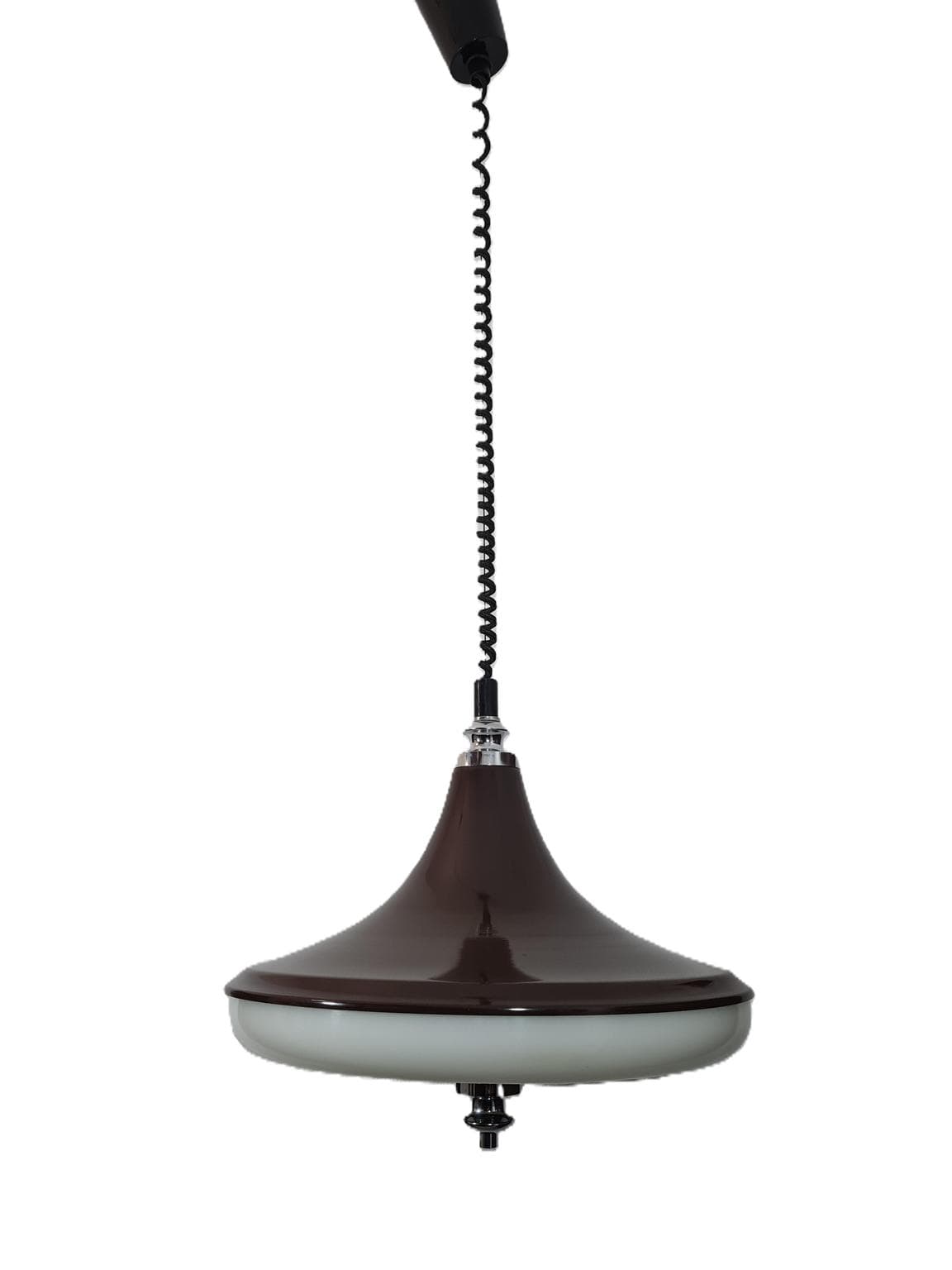 Lampa wisząca Space Age, brązowy, szkło, Massive, Belgia, lata 70.