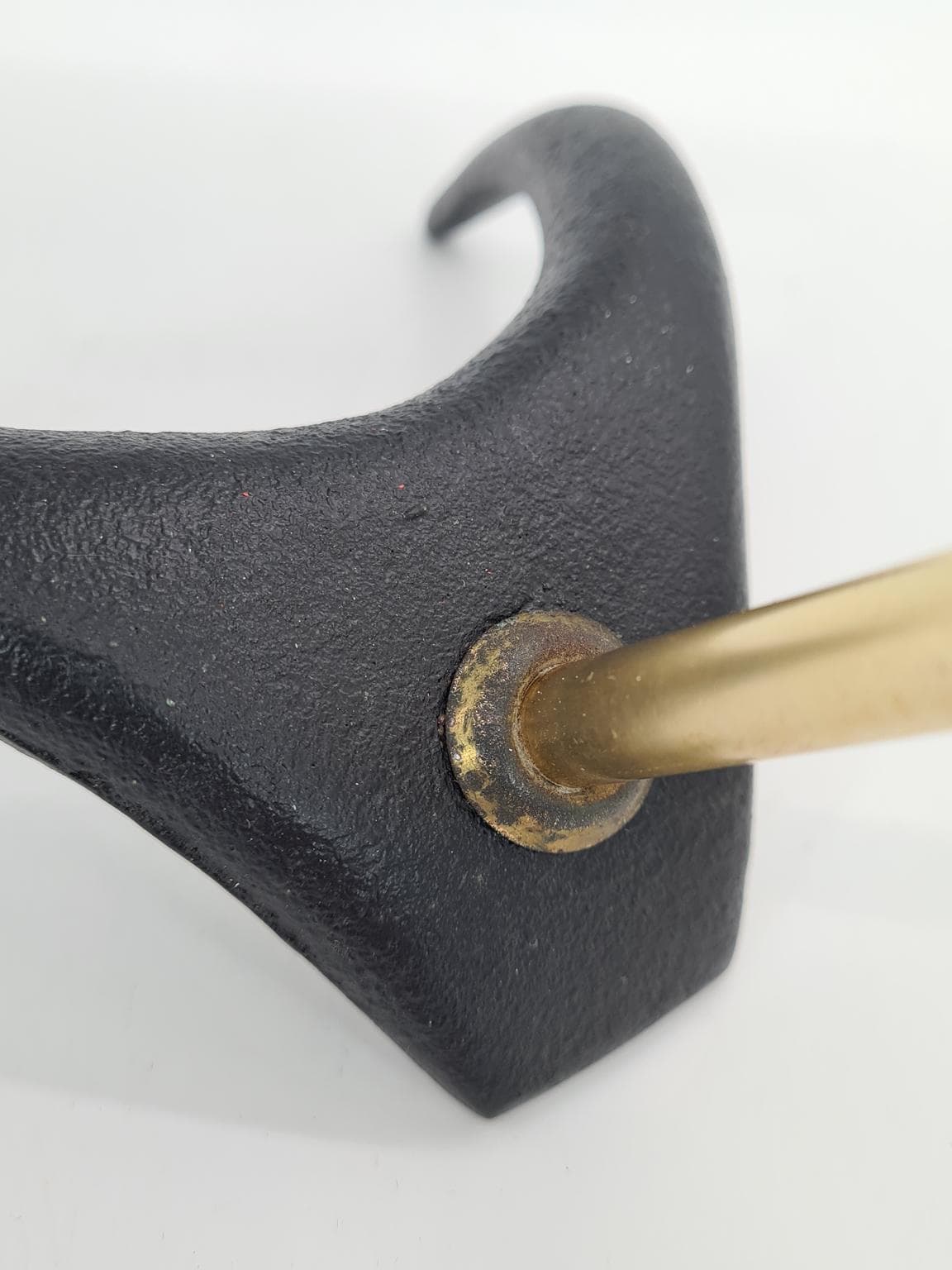 Lampka biurkowa Golf, aluminium miętowy, mosiądz złoty, żeliwo czarne, proj. L. Kalff, Philips, Holandia, lata 50. - 228689