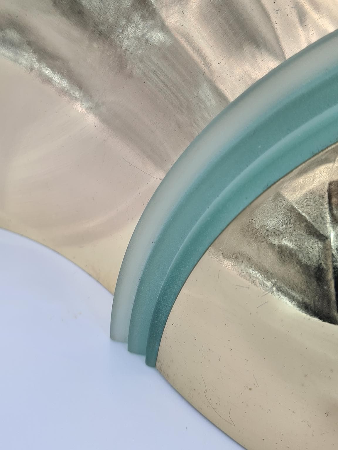 Kinkiet, złoty, metal, F&K Lighting, Niemcy, lata 70. - 228705