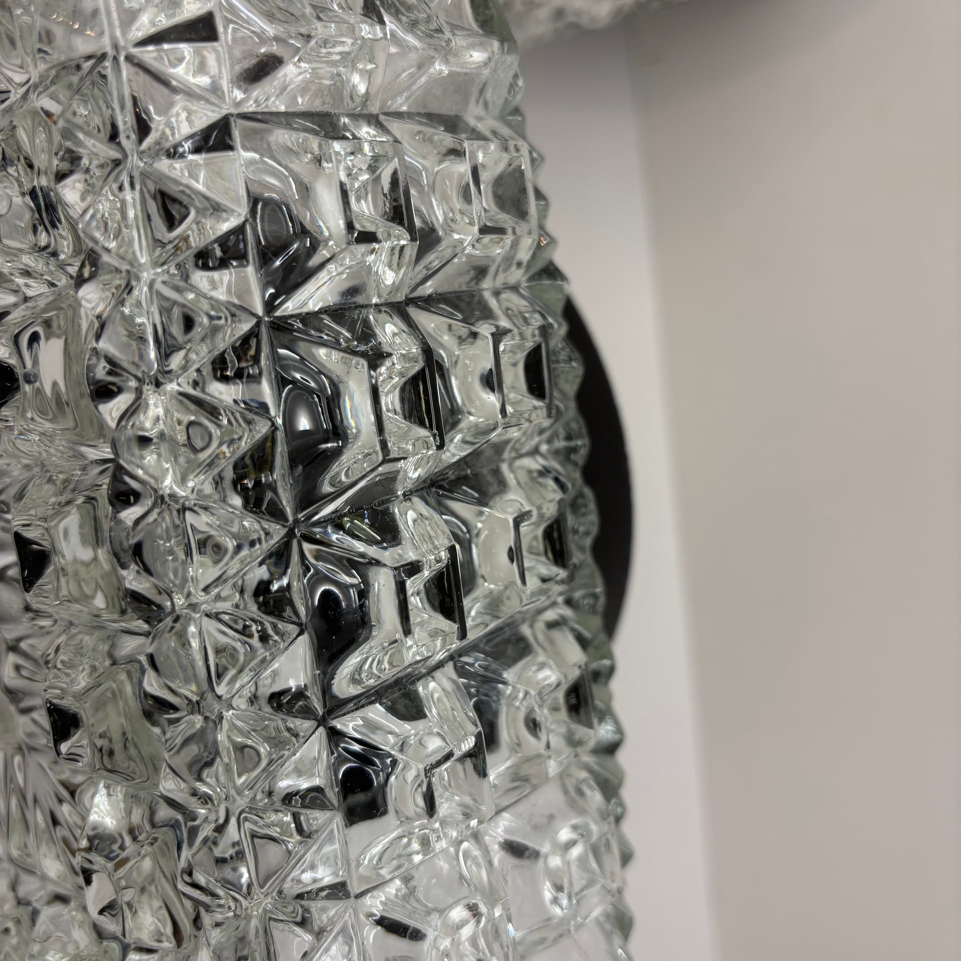 Para kinkietów, szkło transparentne, bakelit czarny, Austria, lata 70. - 228814