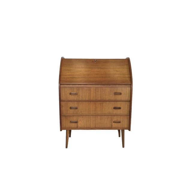 Sekretarzyk, teak brązowy, Norwegia, lata 60. - WYMIARY
