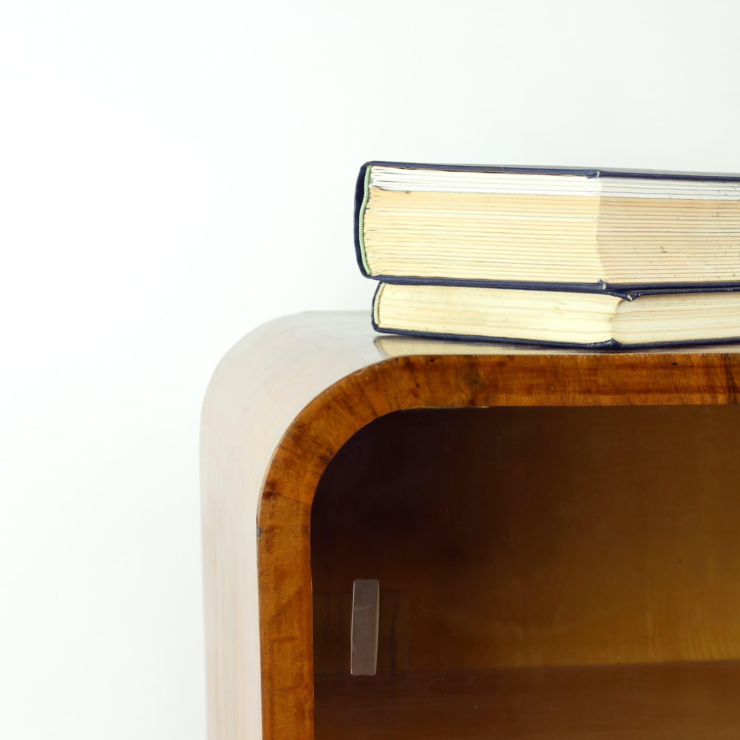 Sideboard Art Deco, brown, walnut, glass, Czechoslovakia, 1930s. - 228956