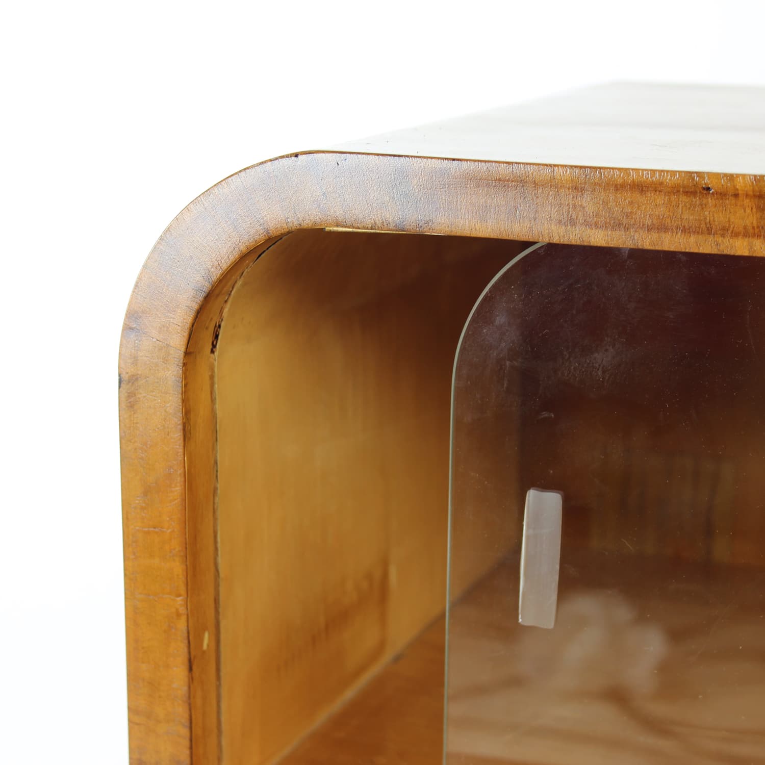 Sideboard Art Deco, brown, walnut, glass, Czechoslovakia, 1930s. - 228959