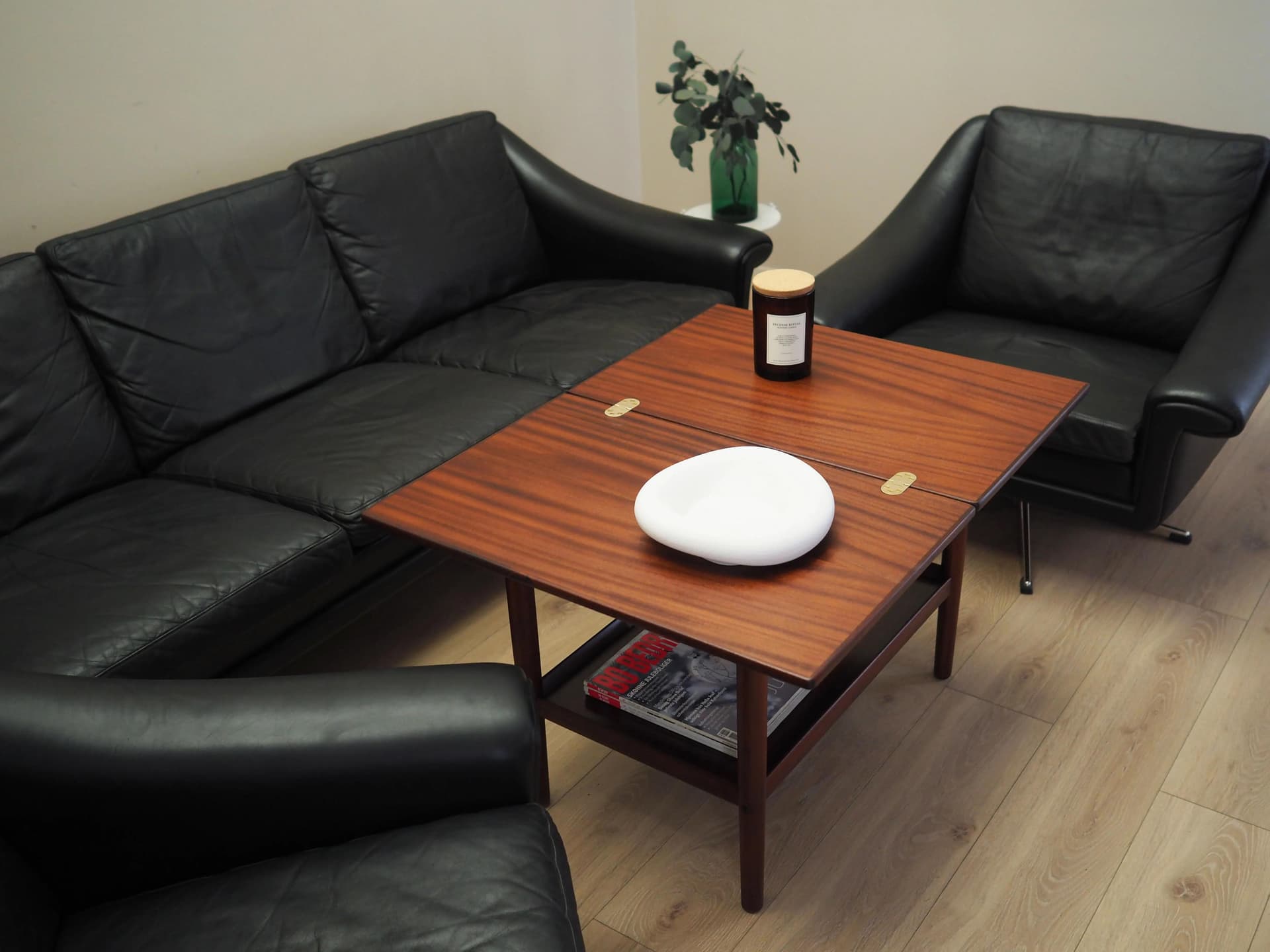 Extendable Coffee Table, brown mahogany, by O. Wanscher, Denmark, 1960s - 16801